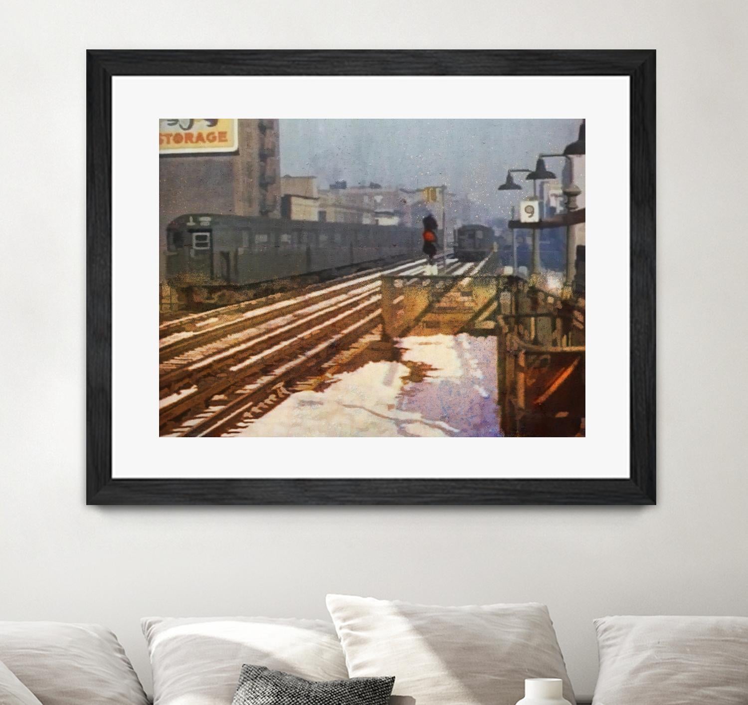 New York 1949 - 4 by Jean-François Dupuis on GIANT ART - beige city scene wagon