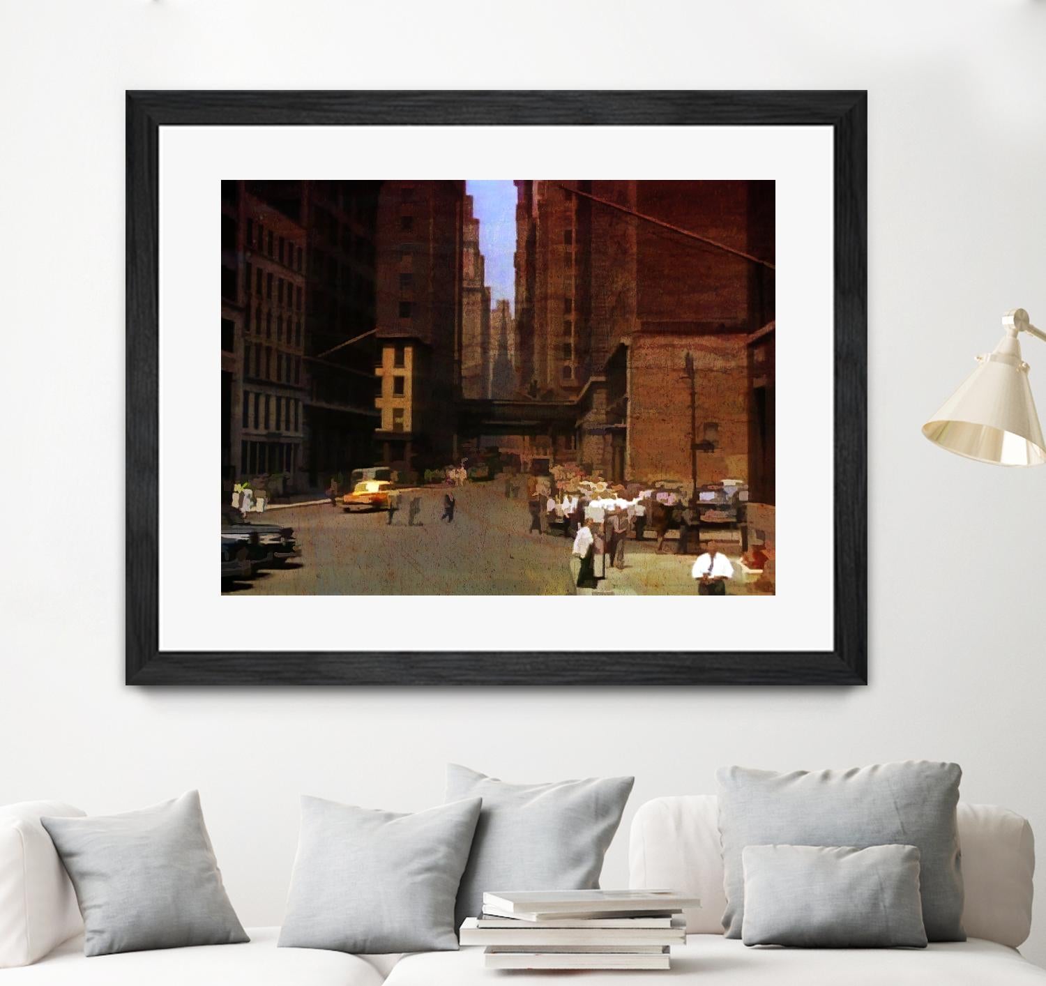 New York 1949 - 2 by Jean-François Dupuis on GIANT ART - beige city scene ouvriers