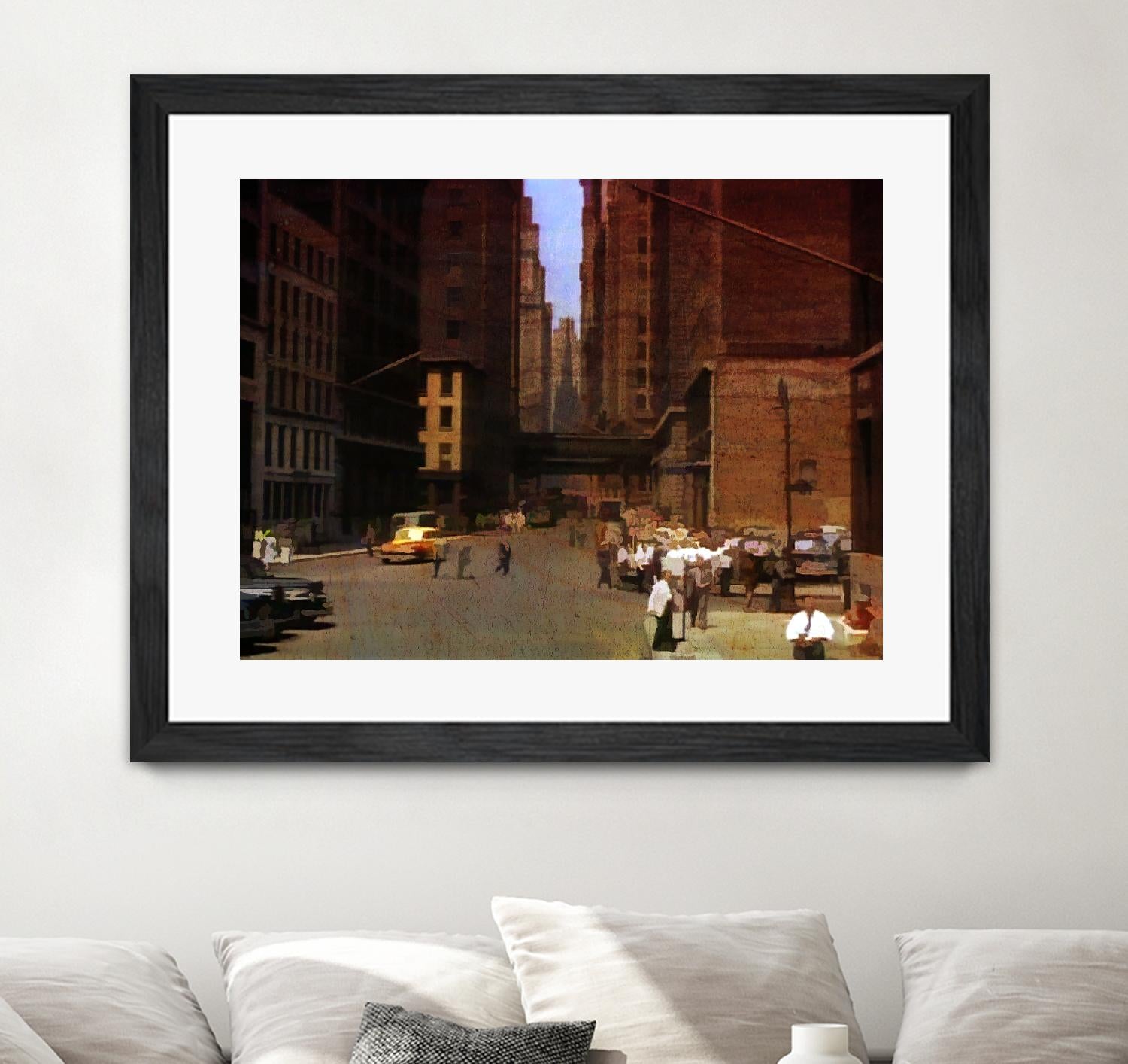 New York 1949 - 2 by Jean-François Dupuis on GIANT ART - beige city scene ouvriers