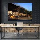 New York 1949 - 1 by Jean-François Dupuis on GIANT ART - blue city scene pont