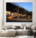 New York 1949 - 1 by Jean-François Dupuis on GIANT ART - blue city scene pont