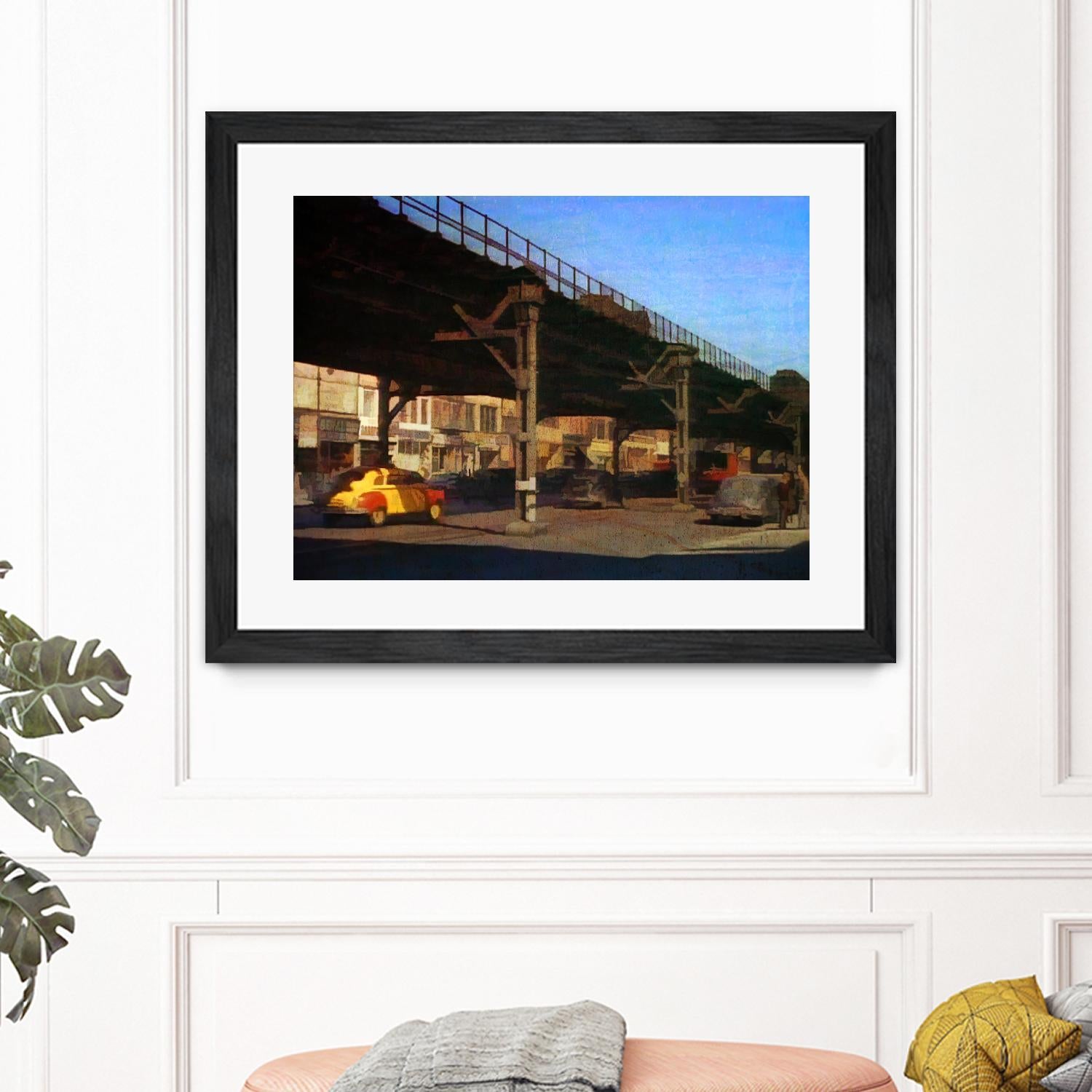 New York 1949 - 1 by Jean-François Dupuis on GIANT ART - blue city scene pont