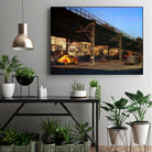 New York 1949 - 1 by Jean-François Dupuis on GIANT ART - blue city scene pont