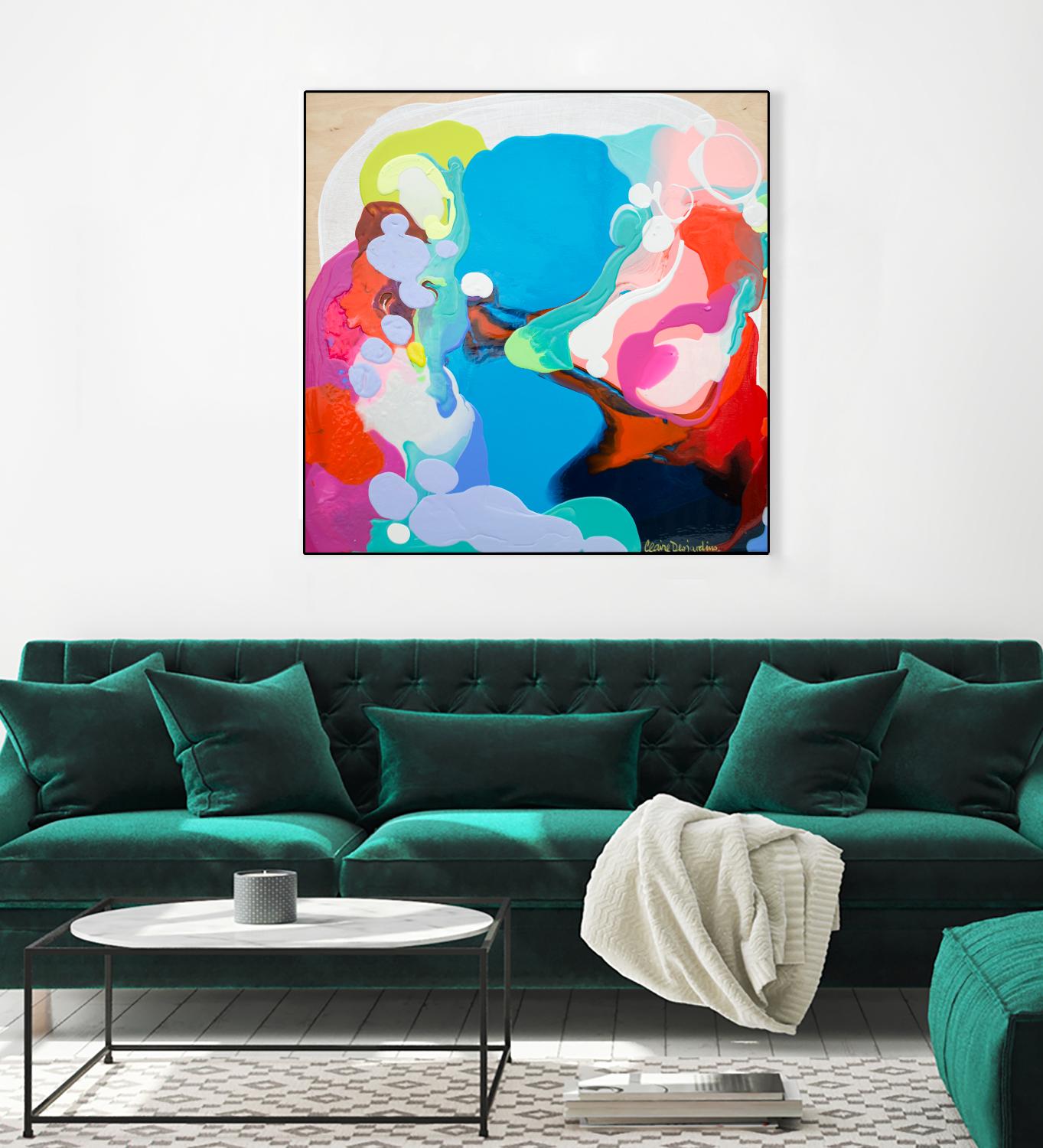Traveling back in Time by Claire Desjardins on GIANT ART - blue abstract