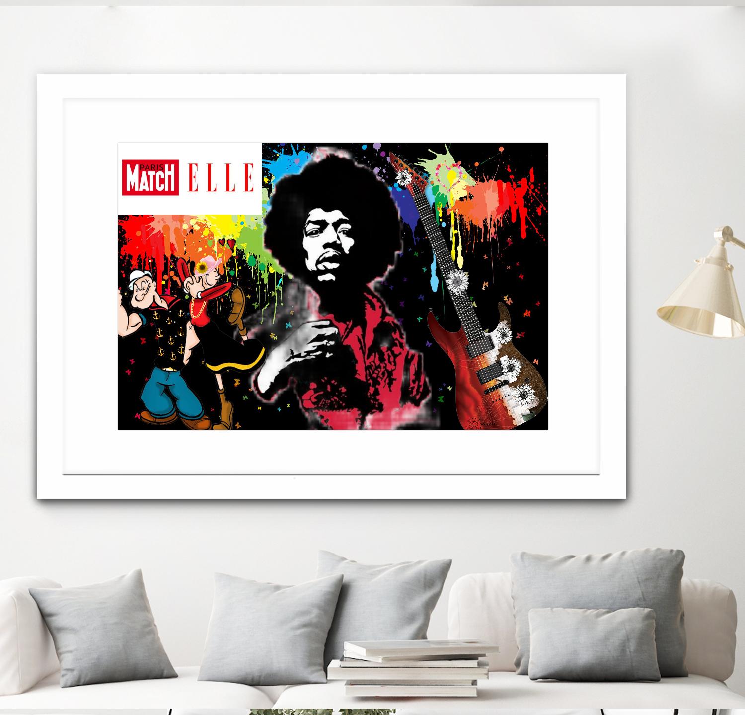 Peace and Love by Carole St-Germain on GIANT ART - red digital pari match