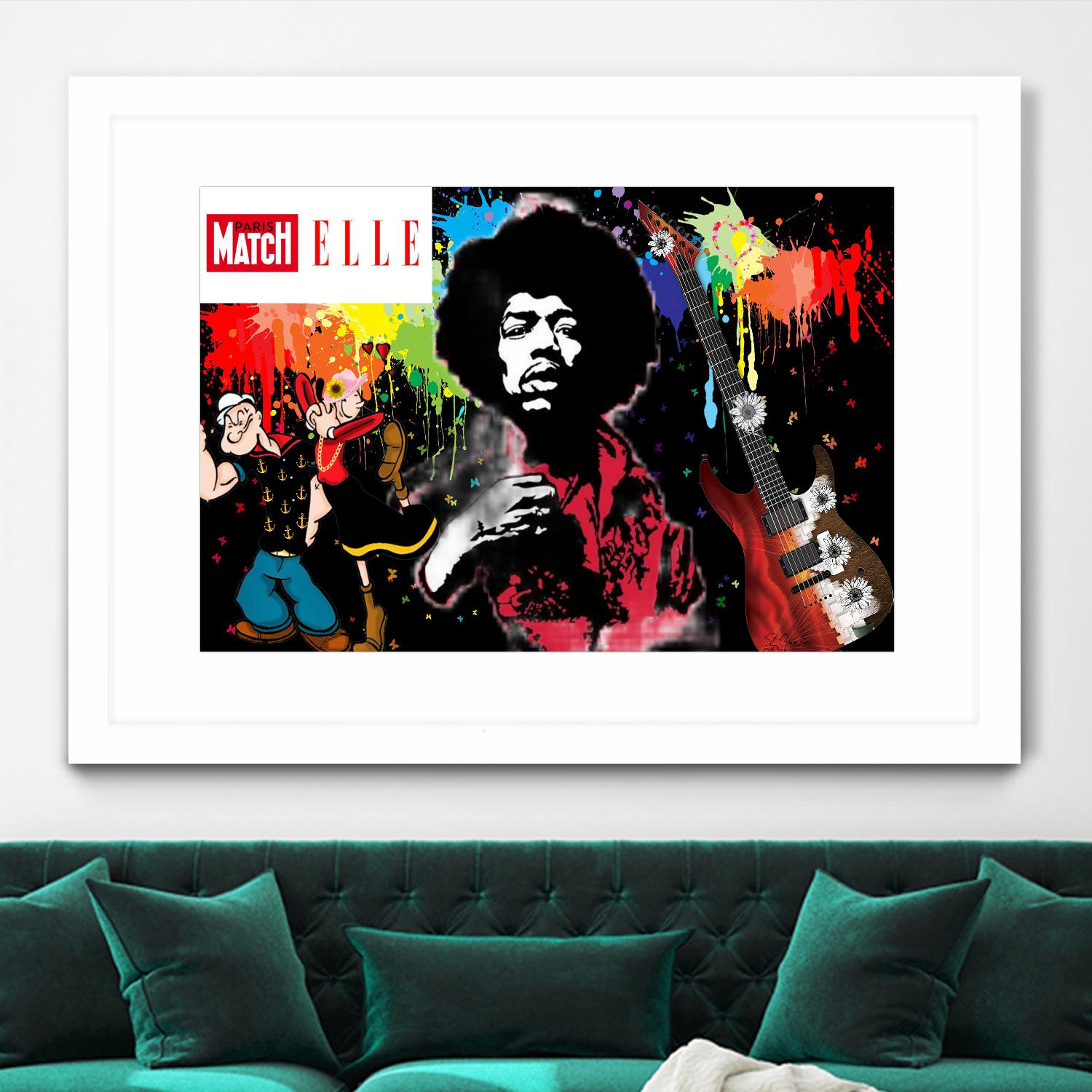 Peace and Love by Carole St-Germain on GIANT ART - red digital pari match