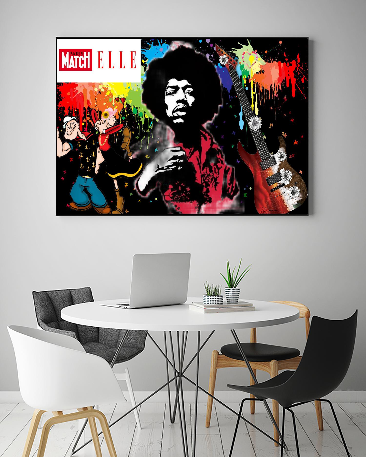 Peace and Love by Carole St-Germain on GIANT ART - red digital jimmy hendricks