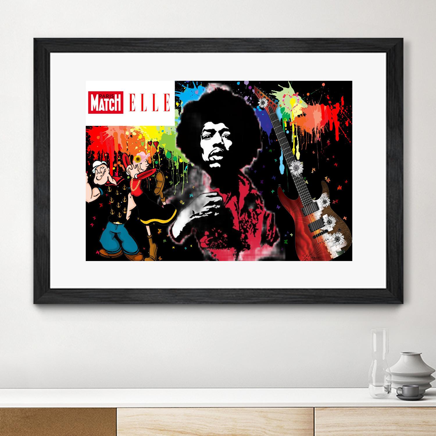 Peace and Love by Carole St-Germain on GIANT ART - red digital pari match