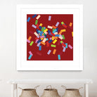 CONFETTI B -rouge by Celine Cimon on GIANT ART - red abstract canadian
