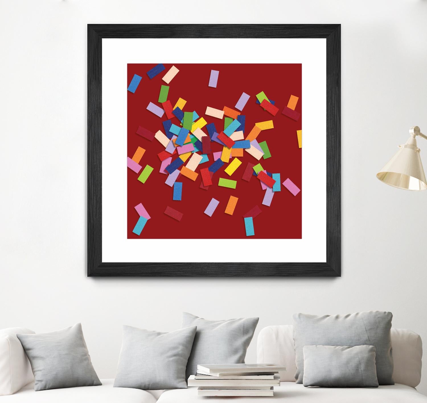 CONFETTI B -rouge by Celine Cimon on GIANT ART - red abstract canadian