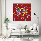CONFETTI B -rouge by Celine Cimon on GIANT ART - red abstract canadian