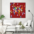 CONFETTI B -rouge by Celine Cimon on GIANT ART - red abstract canadian