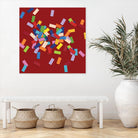 CONFETTI B -rouge by Celine Cimon on GIANT ART - red abstract canadian