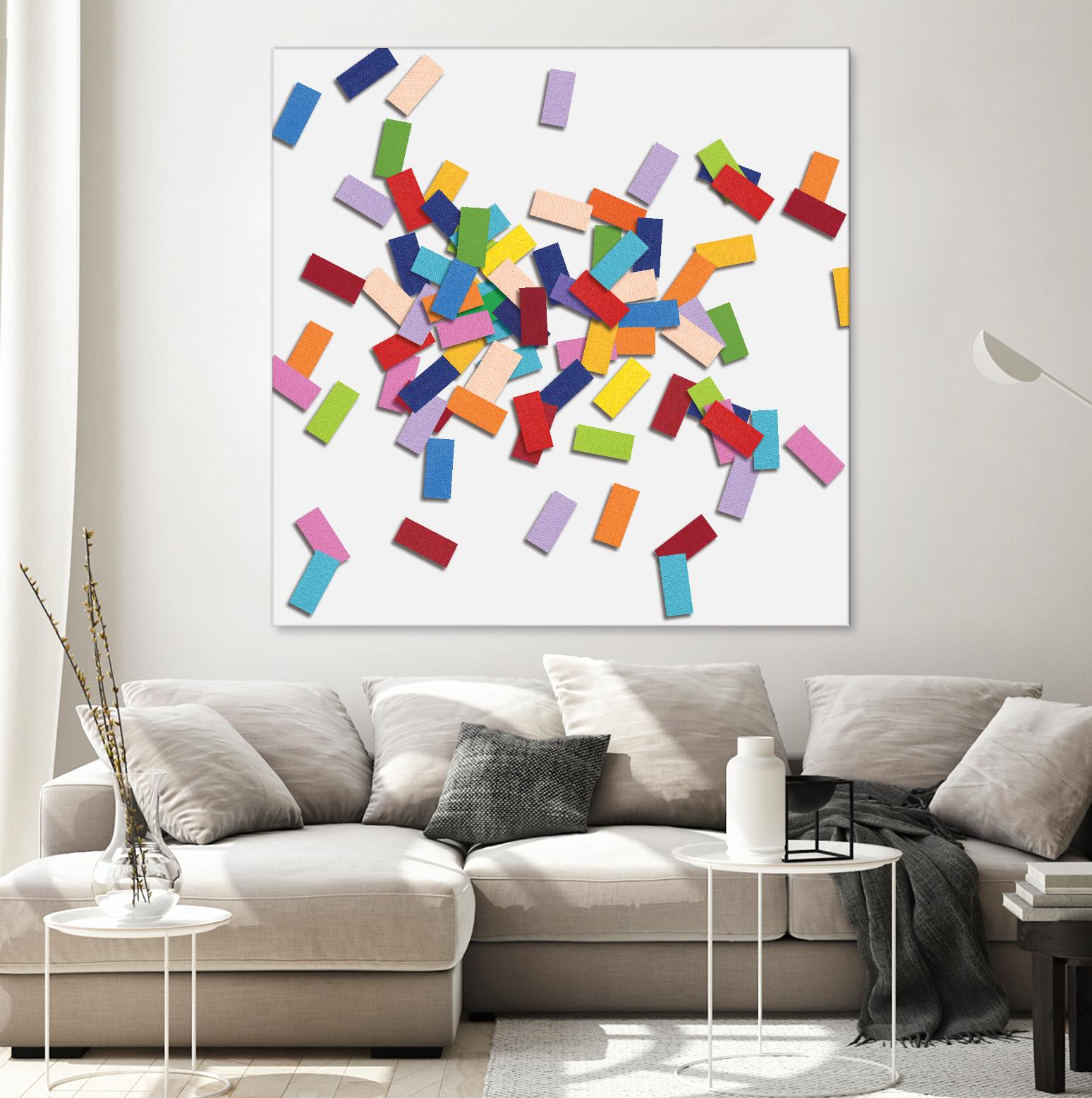 CONFETTI B -blanc by Celine Cimon on GIANT ART - white abstract canadian artist