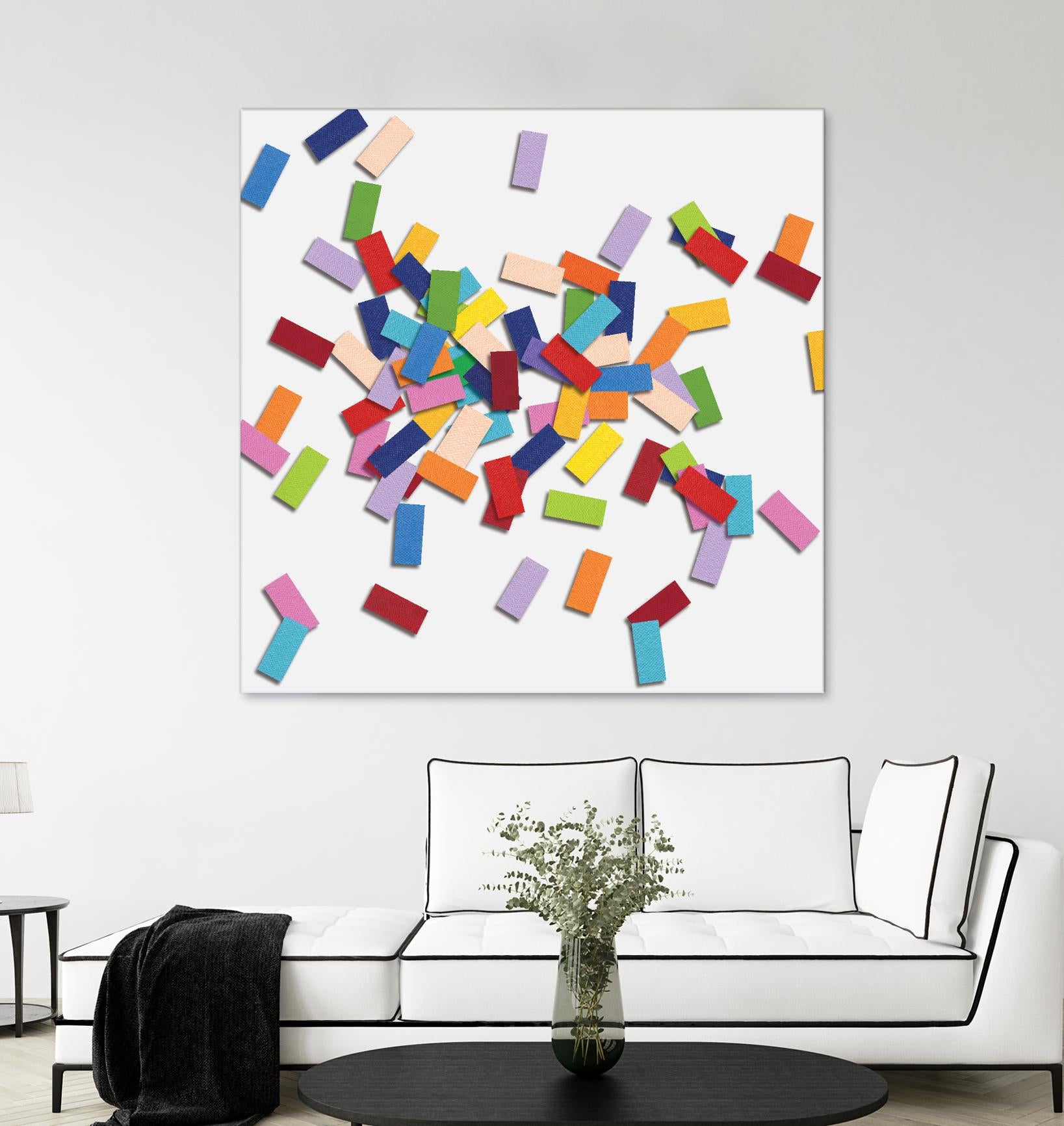 CONFETTI B -blanc by Celine Cimon on GIANT ART - white abstract canadian artist