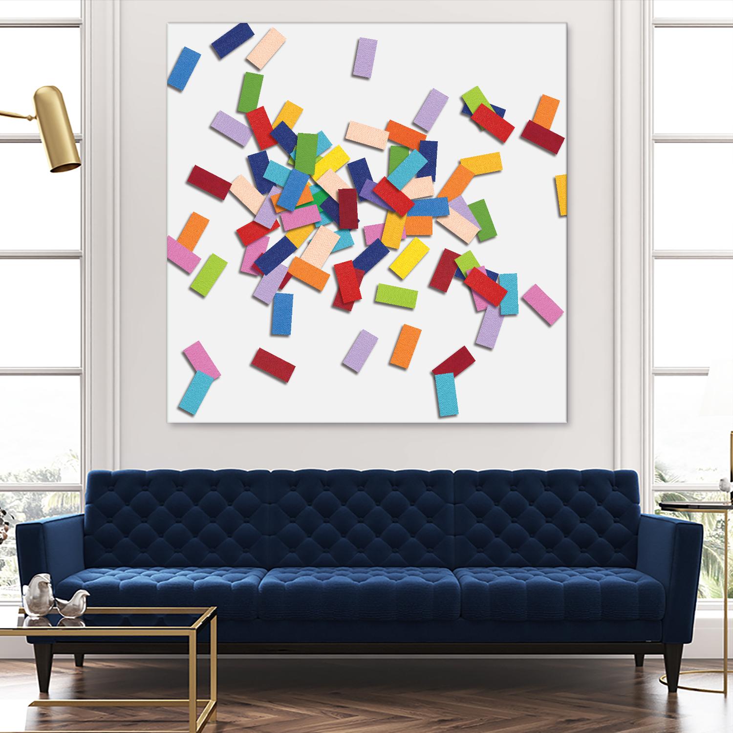 CONFETTI B -blanc by Celine Cimon on GIANT ART - white abstract canadian artist