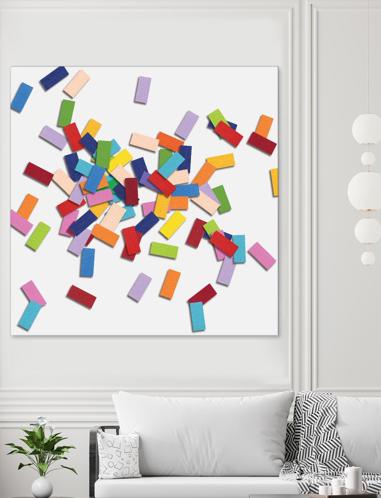 CONFETTI B -blanc by Celine Cimon on GIANT ART - white abstract canadian artist