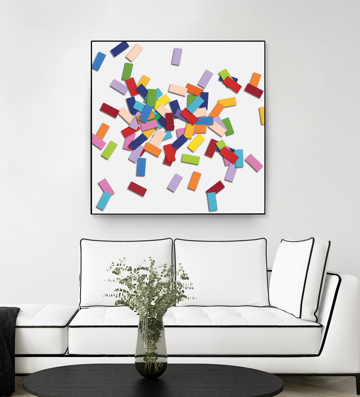 CONFETTI B -blanc by Celine Cimon on GIANT ART - white abstract canadian artist