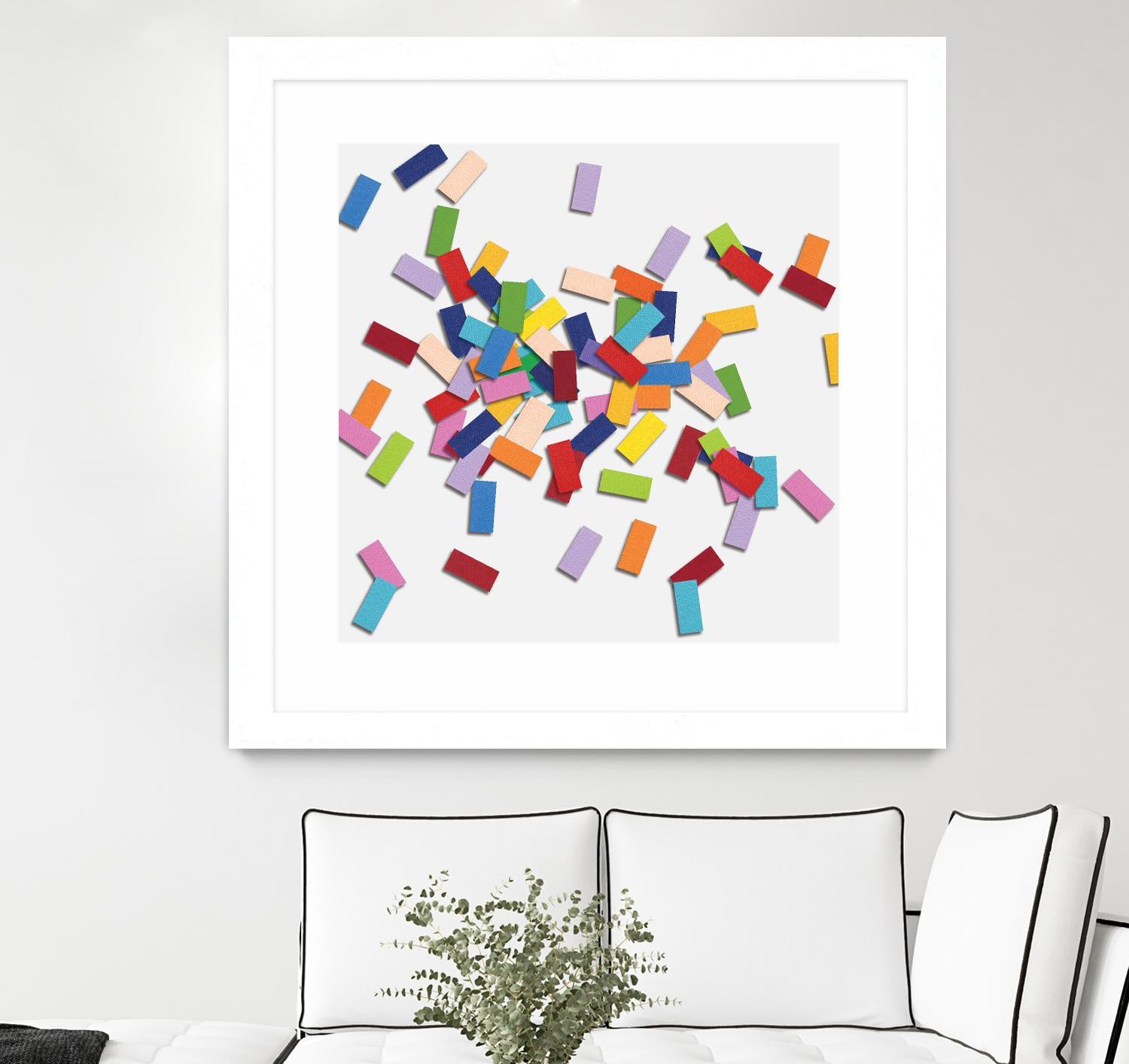 CONFETTI B -blanc by Celine Cimon on GIANT ART - white abstract canadian artist