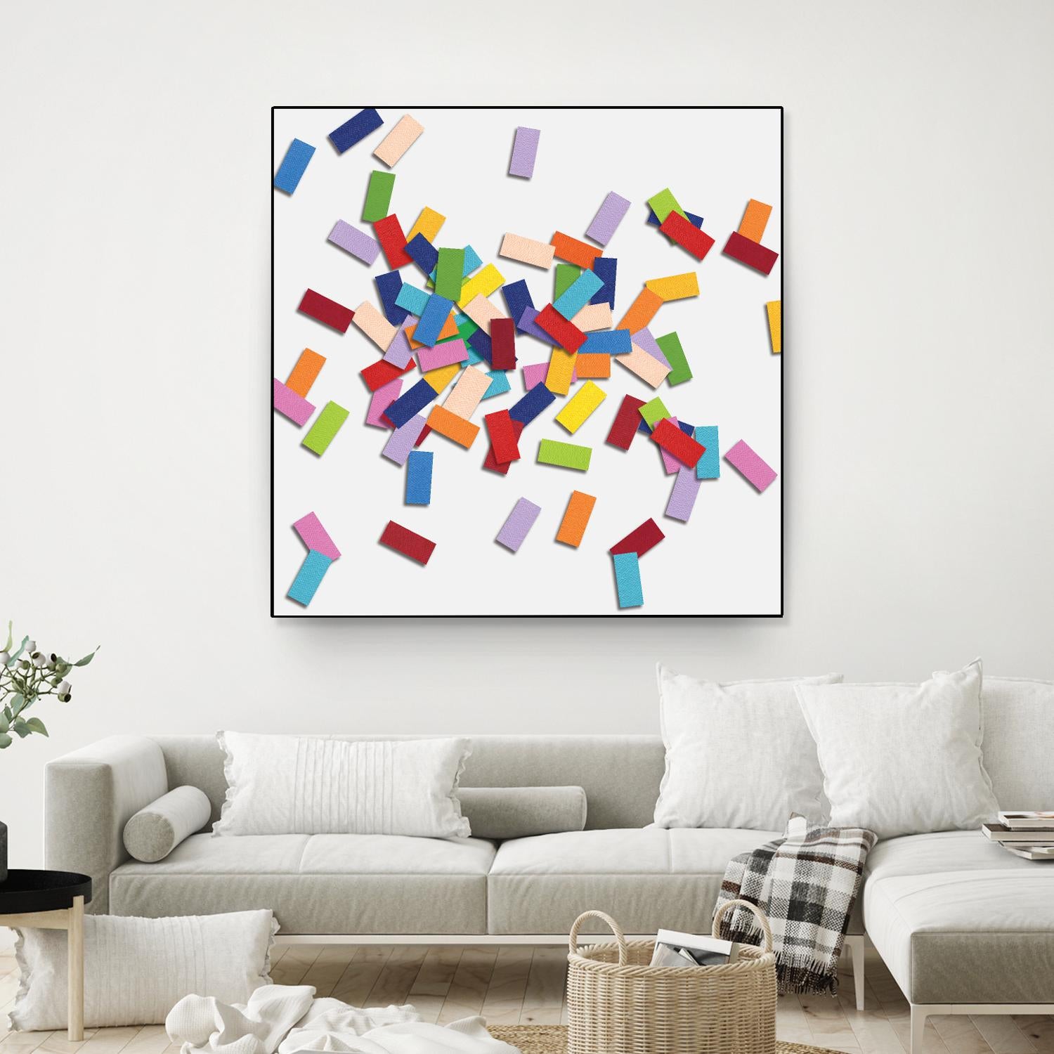 CONFETTI B -blanc by Celine Cimon on GIANT ART - white abstract canadian artist
