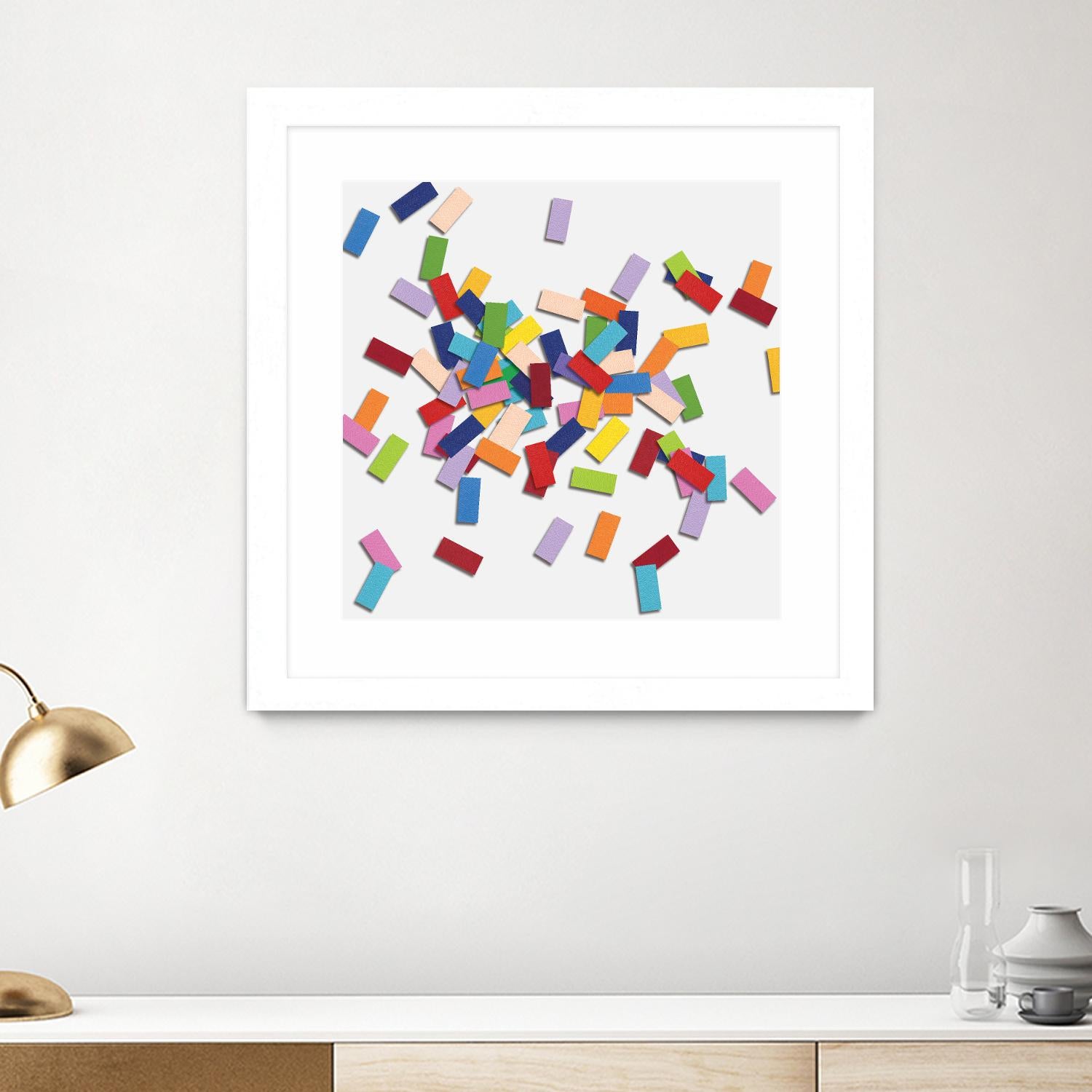 CONFETTI B -blanc by Celine Cimon on GIANT ART - white abstract canadian artist