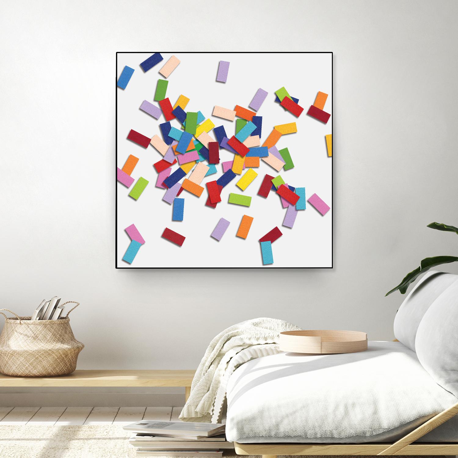CONFETTI B -blanc by Celine Cimon on GIANT ART - white abstract canadian artist
