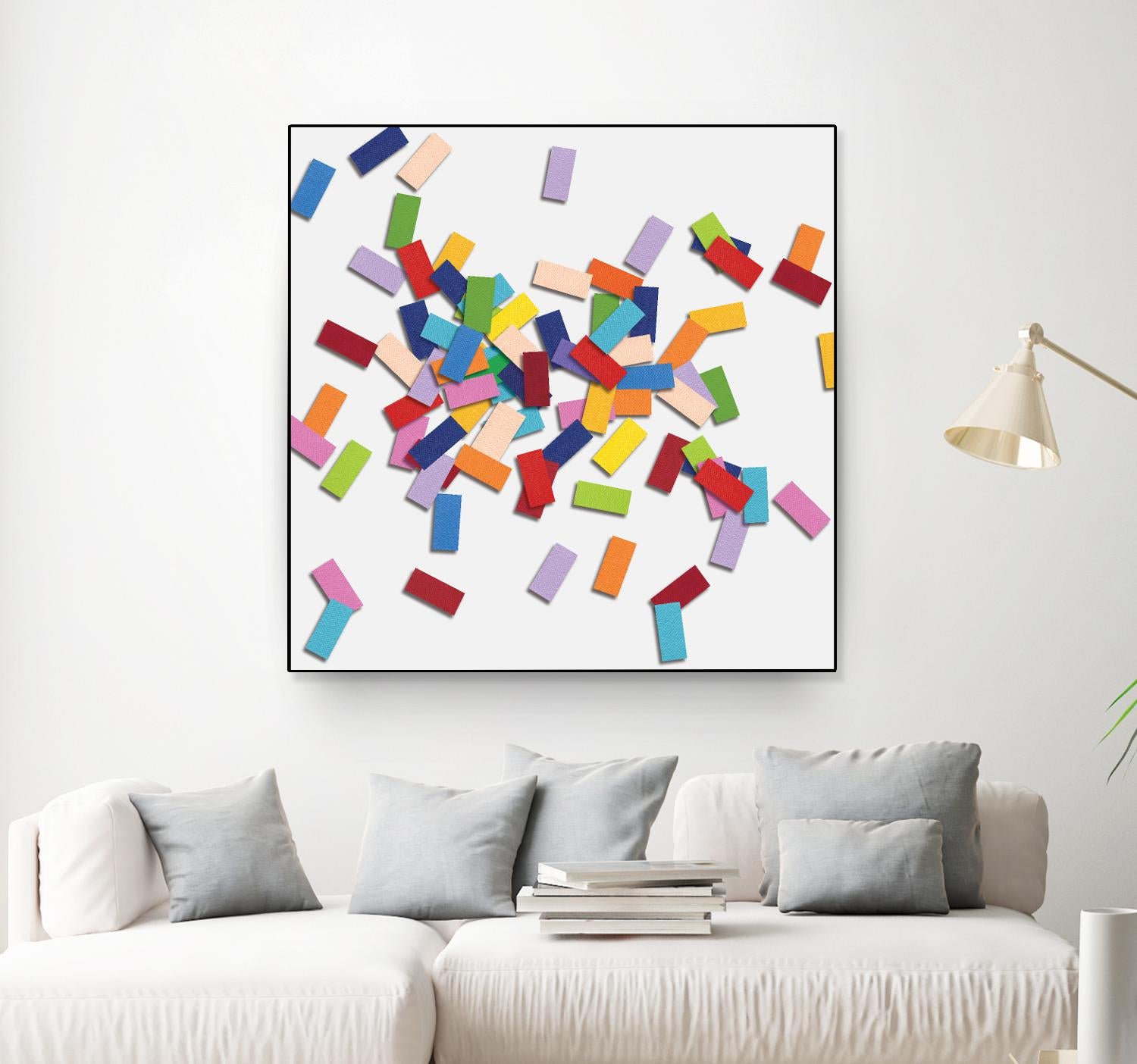 CONFETTI B -blanc by Celine Cimon on GIANT ART - white abstract canadian artist