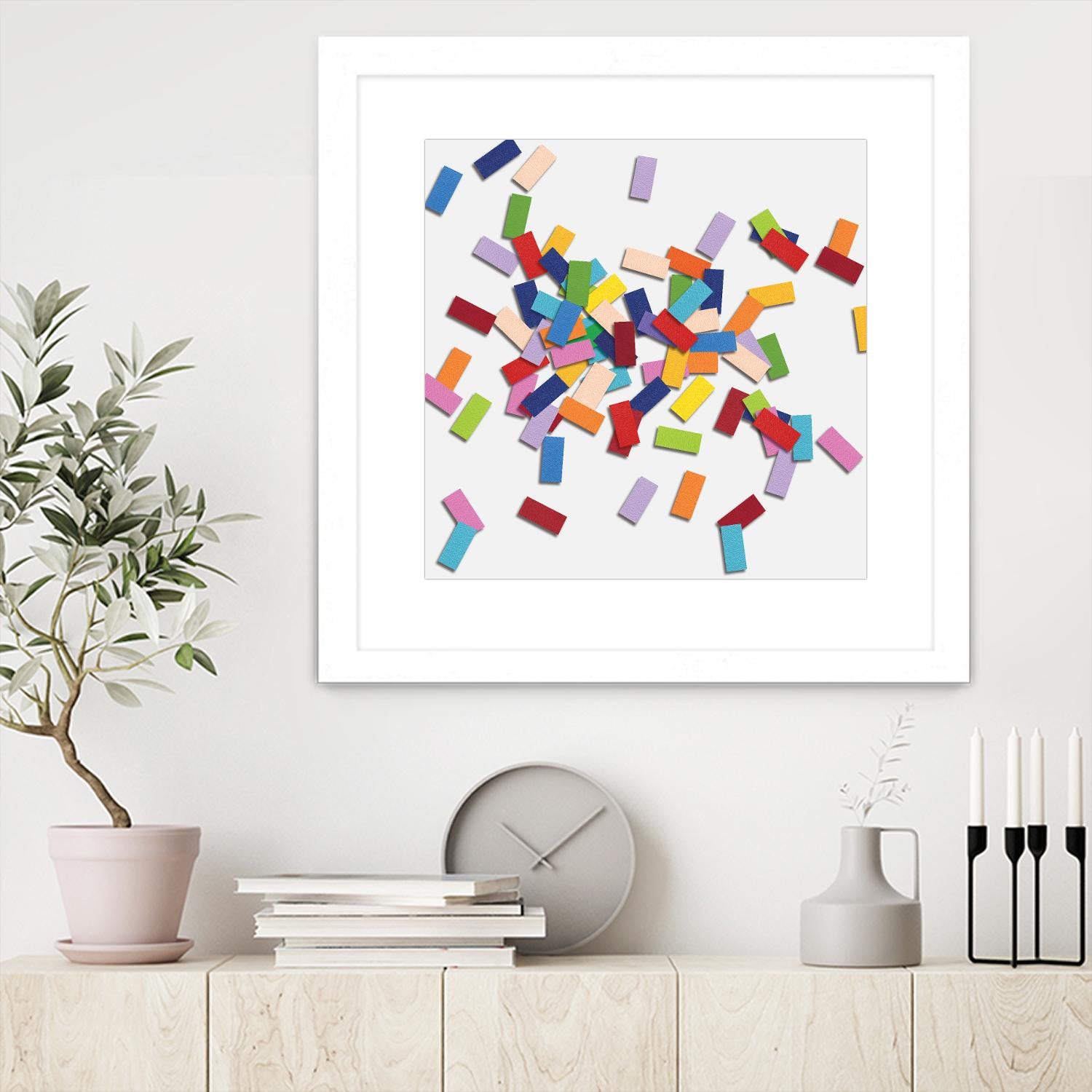 CONFETTI B -blanc by Celine Cimon on GIANT ART - white abstract canadian artist