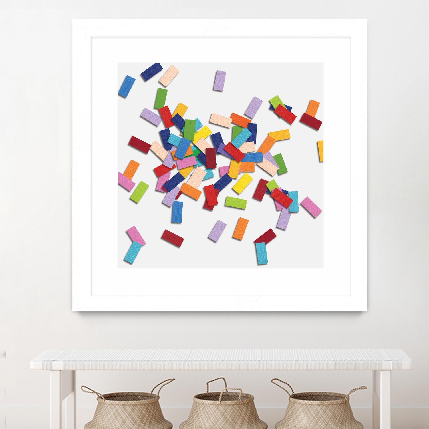 CONFETTI B -blanc by Celine Cimon on GIANT ART - white abstract canadian artist