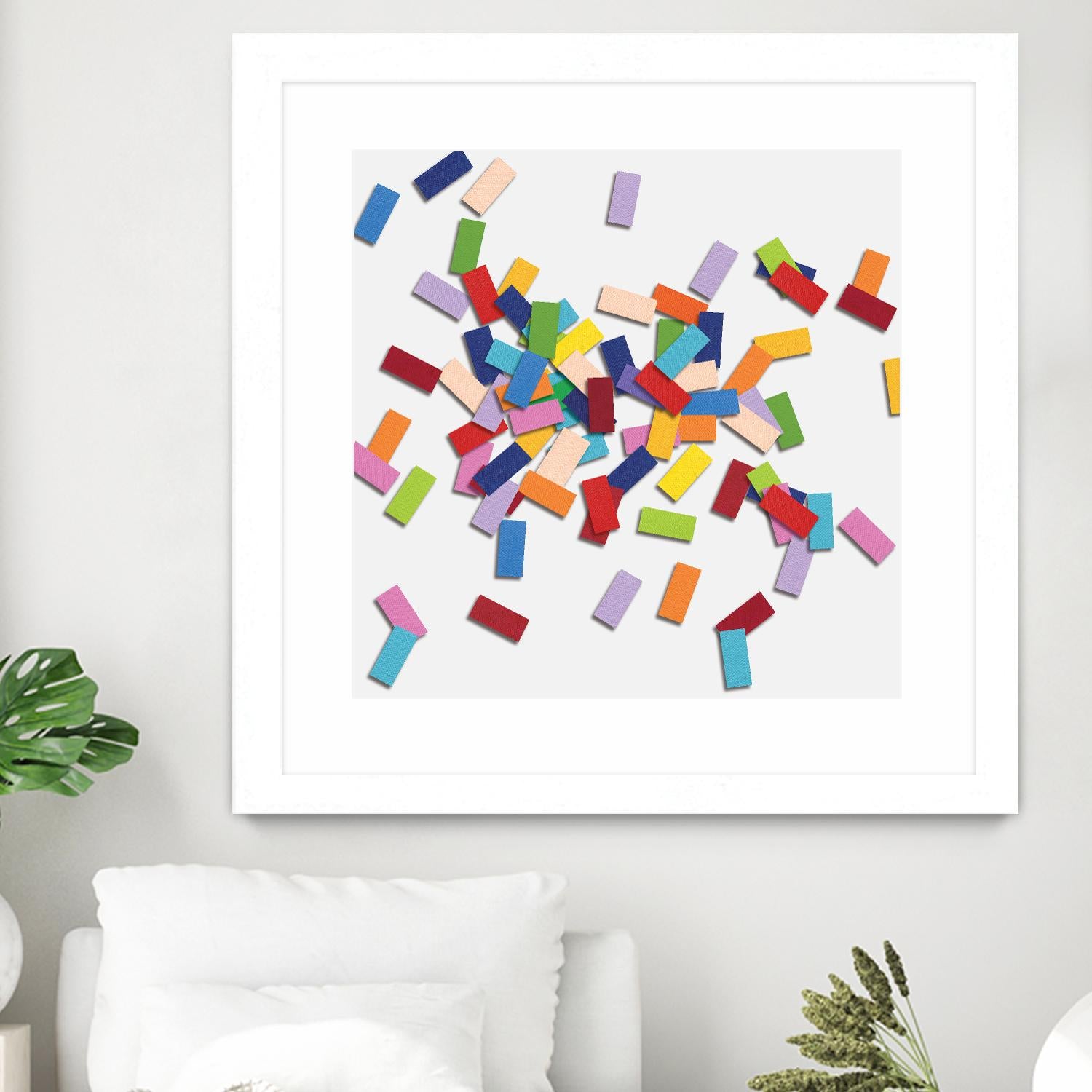 CONFETTI B -blanc by Celine Cimon on GIANT ART - white abstract canadian artist