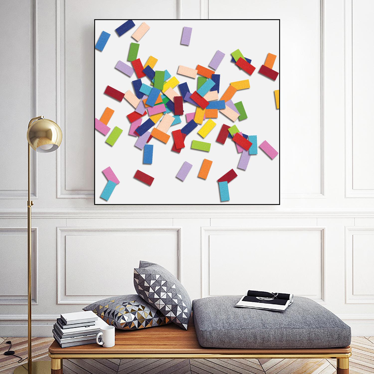 CONFETTI B -blanc by Celine Cimon on GIANT ART - white abstract canadian artist
