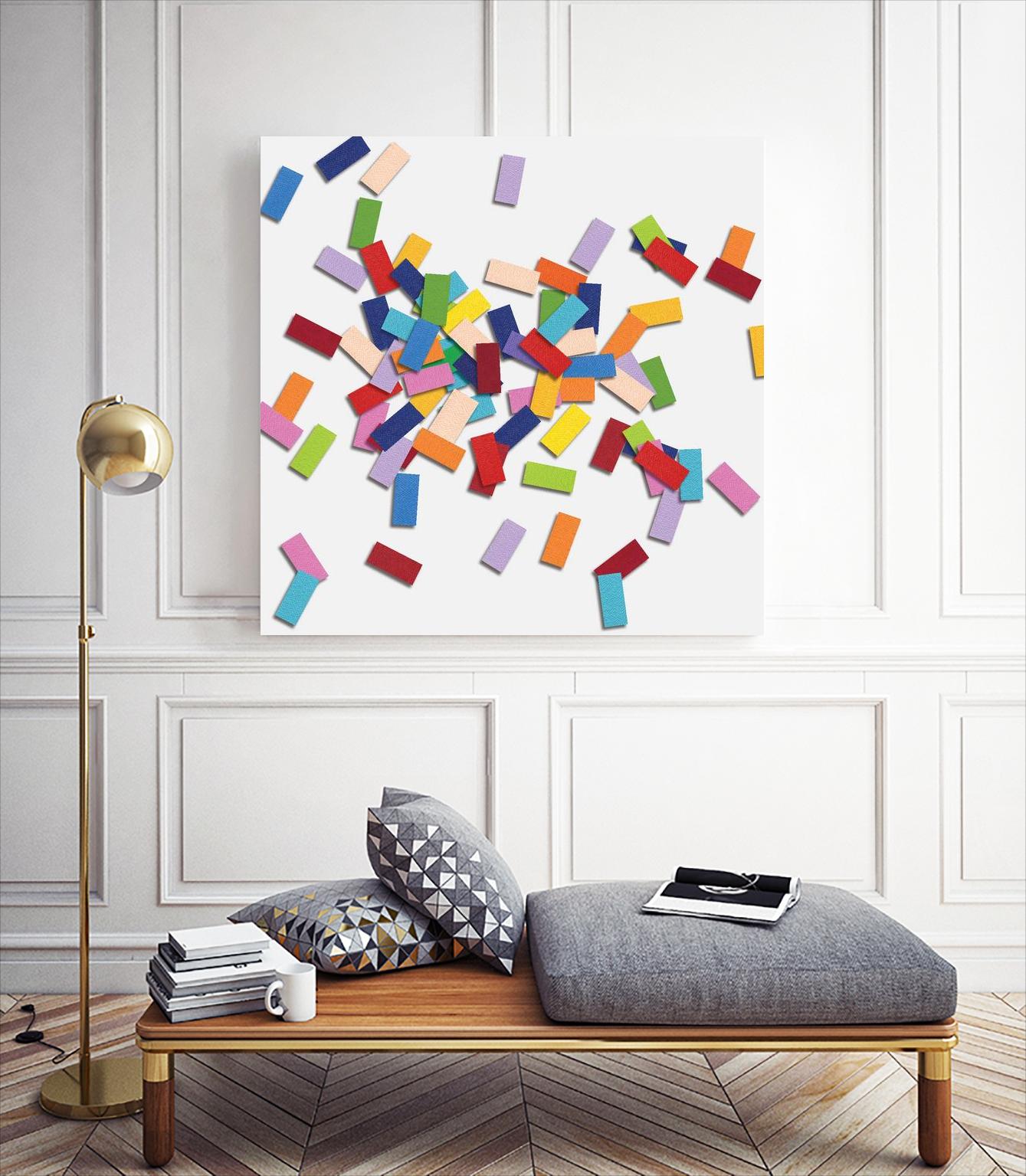 CONFETTI B -blanc by Celine Cimon on GIANT ART - white abstract canadian artist