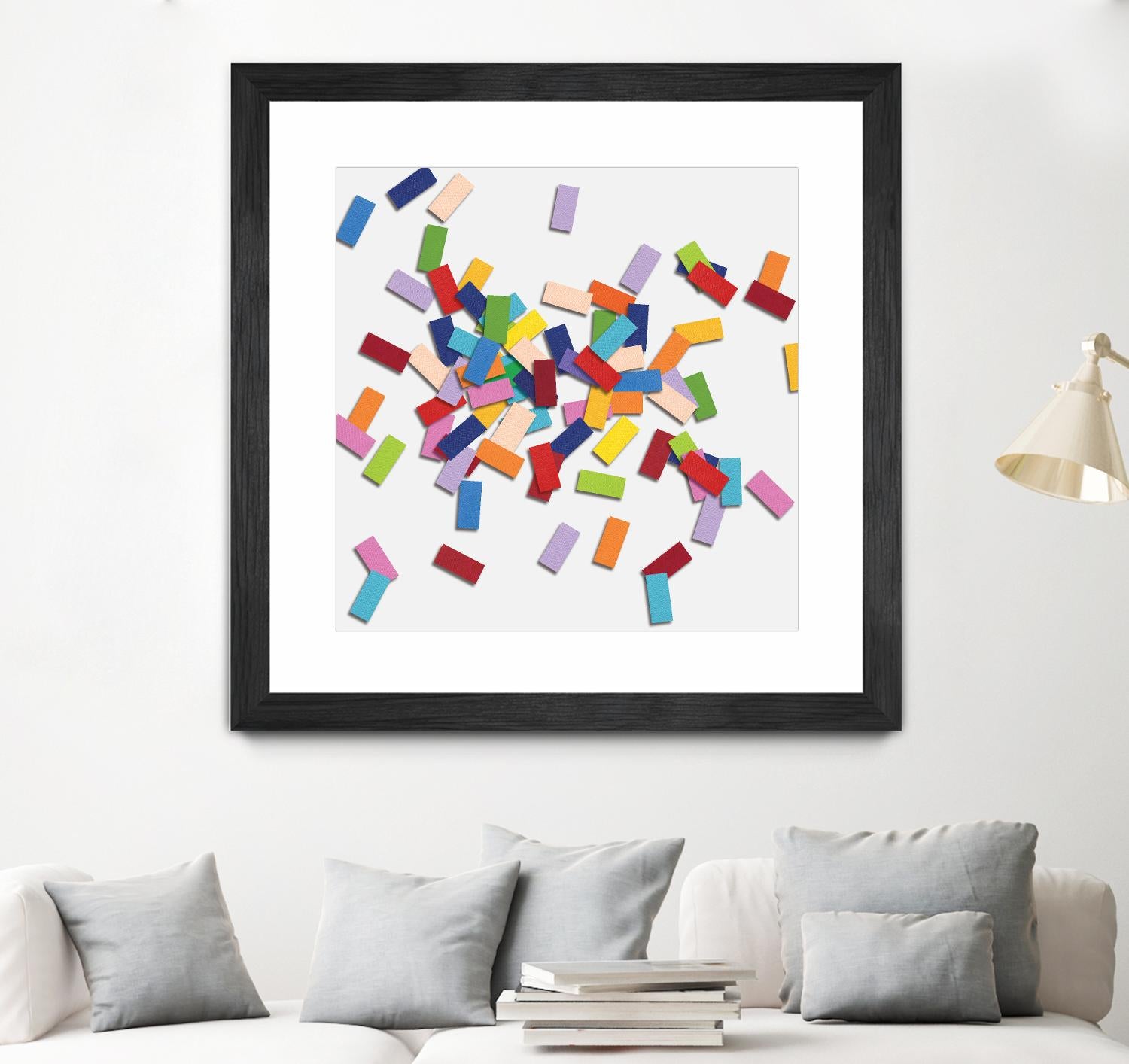 CONFETTI B -blanc by Celine Cimon on GIANT ART - white abstract canadian artist