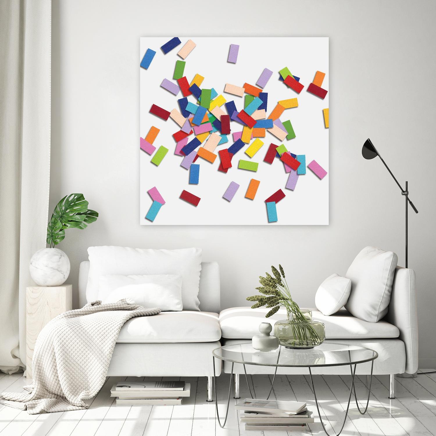CONFETTI B -blanc by Celine Cimon on GIANT ART - white abstract canadian artist