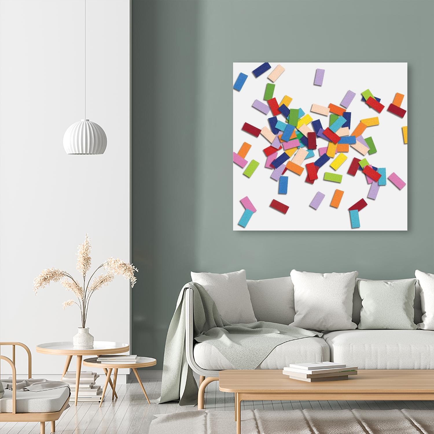 CONFETTI B -blanc by Celine Cimon on GIANT ART - white abstract canadian artist