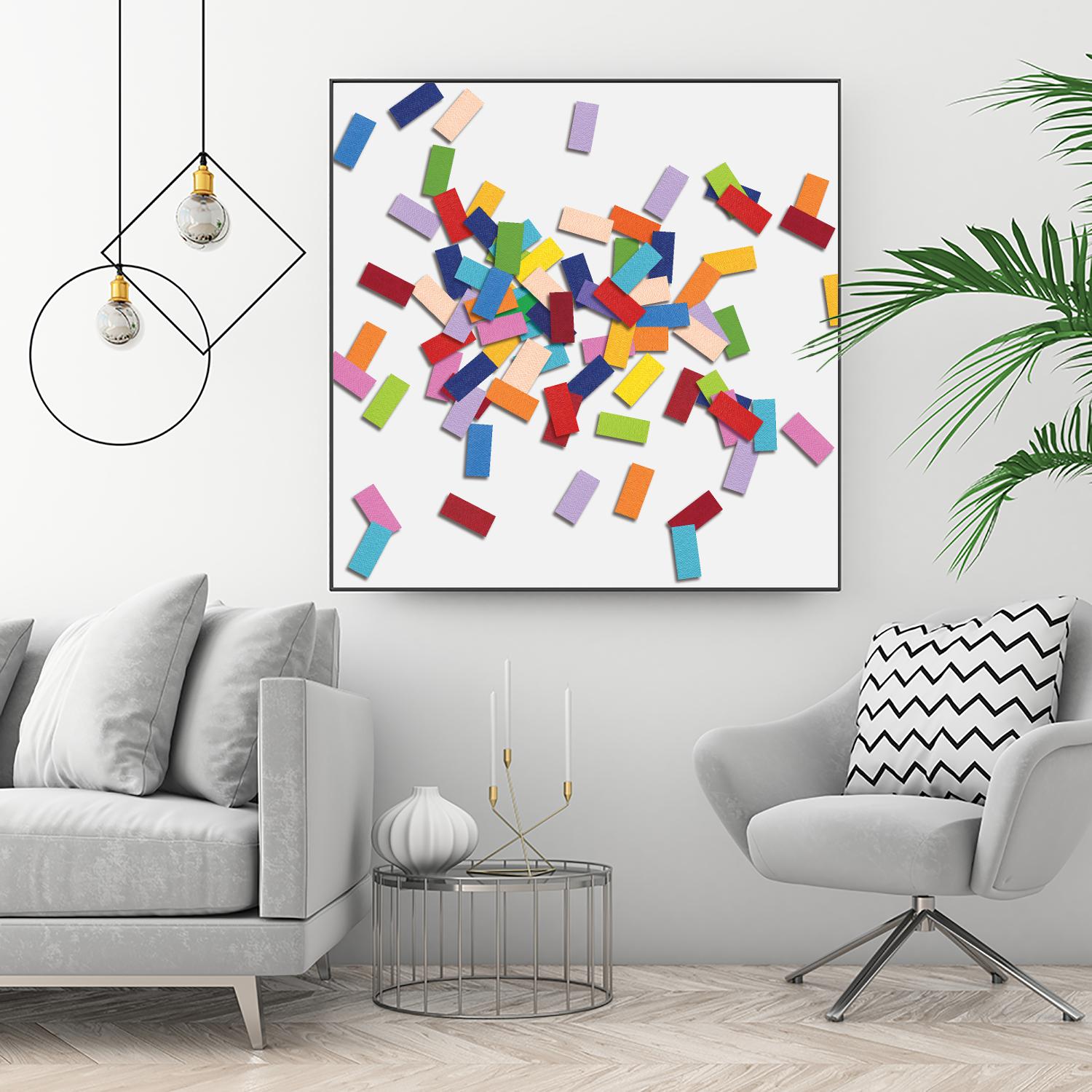 CONFETTI B -blanc by Celine Cimon on GIANT ART - white abstract canadian artist