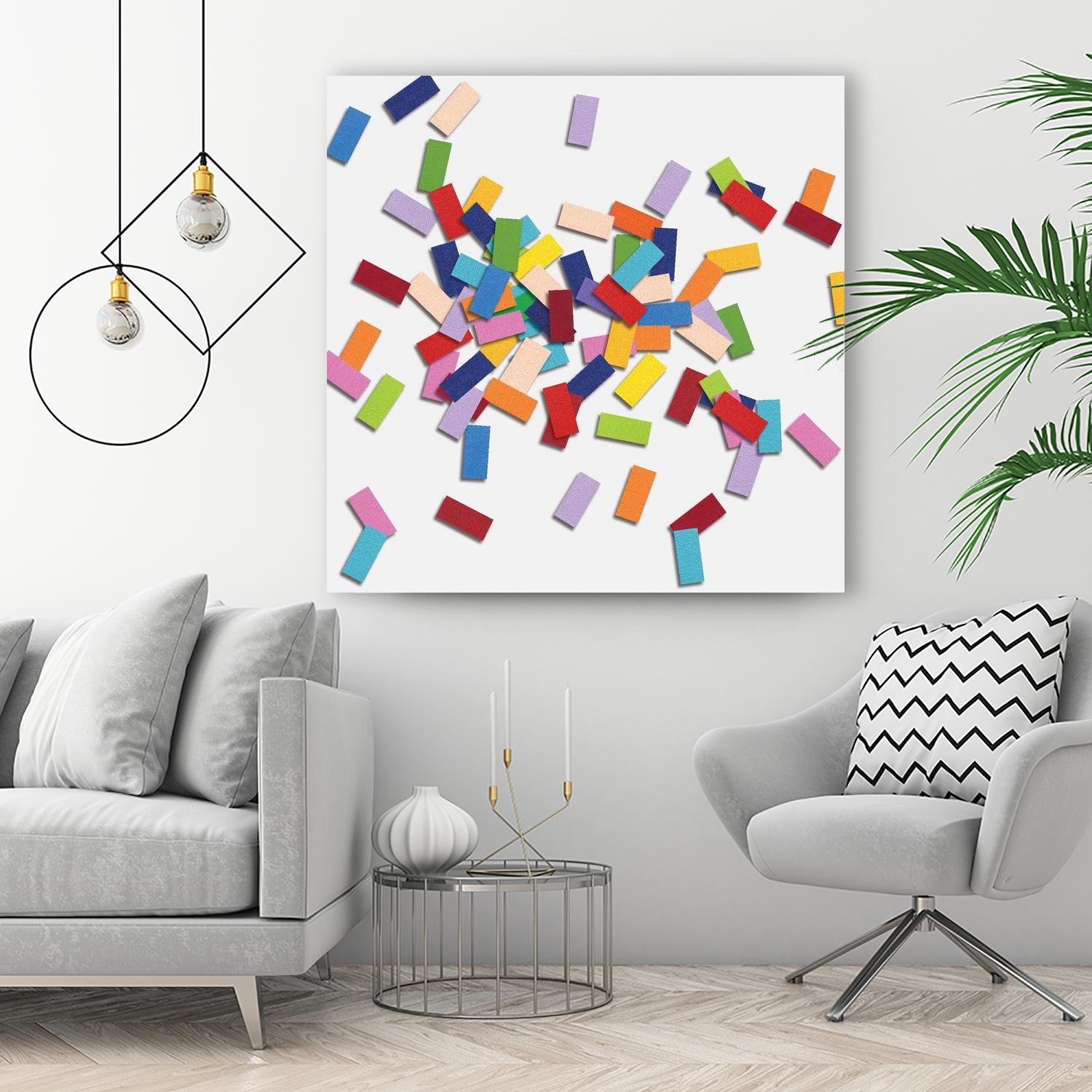 CONFETTI B -blanc by Celine Cimon on GIANT ART - white abstract canadian artist