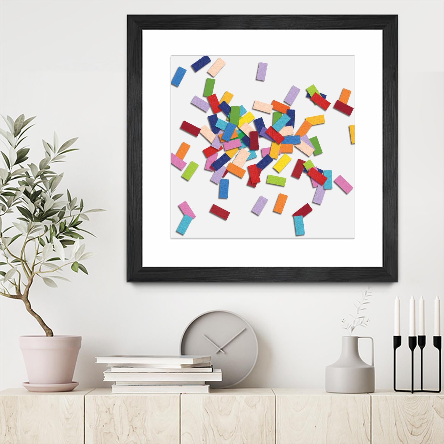 CONFETTI B -blanc by Celine Cimon on GIANT ART - white abstract canadian artist