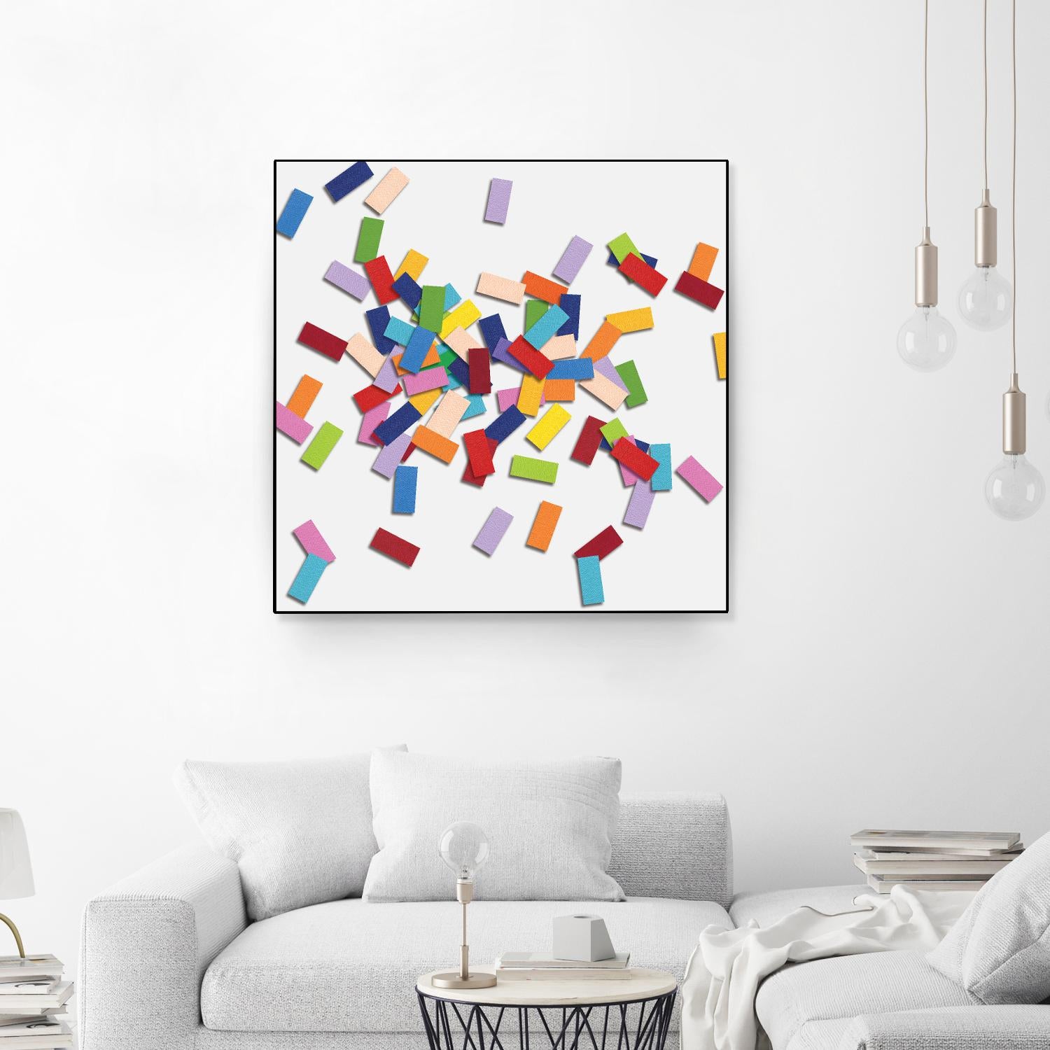 CONFETTI B -blanc by Celine Cimon on GIANT ART - white abstract canadian artist