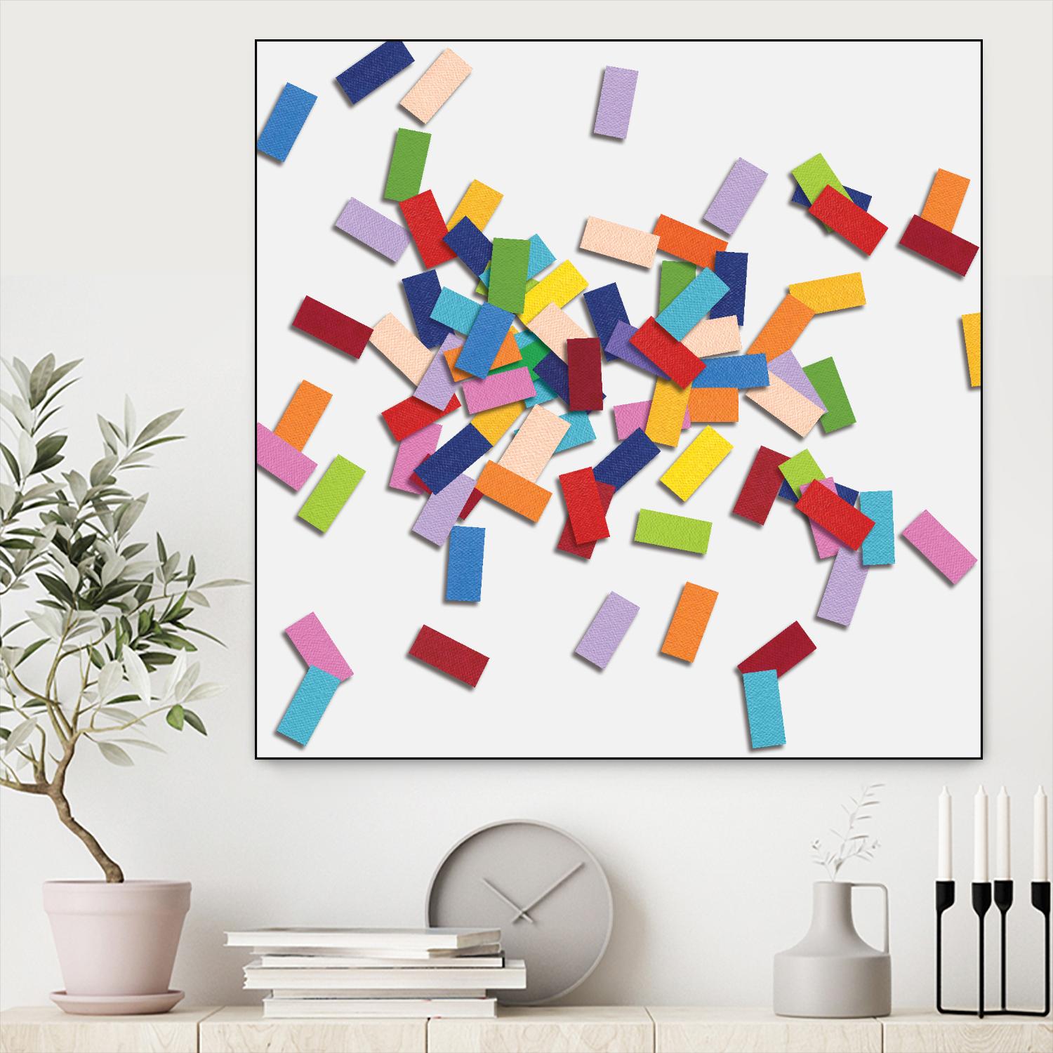 CONFETTI B -blanc by Celine Cimon on GIANT ART - white abstract canadian artist