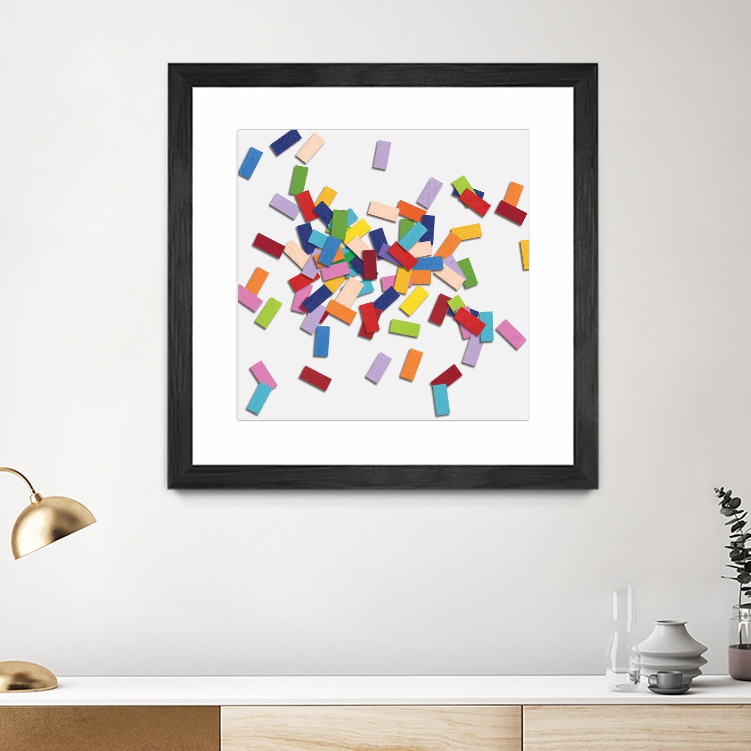 CONFETTI B -blanc by Celine Cimon on GIANT ART - white abstract canadian artist