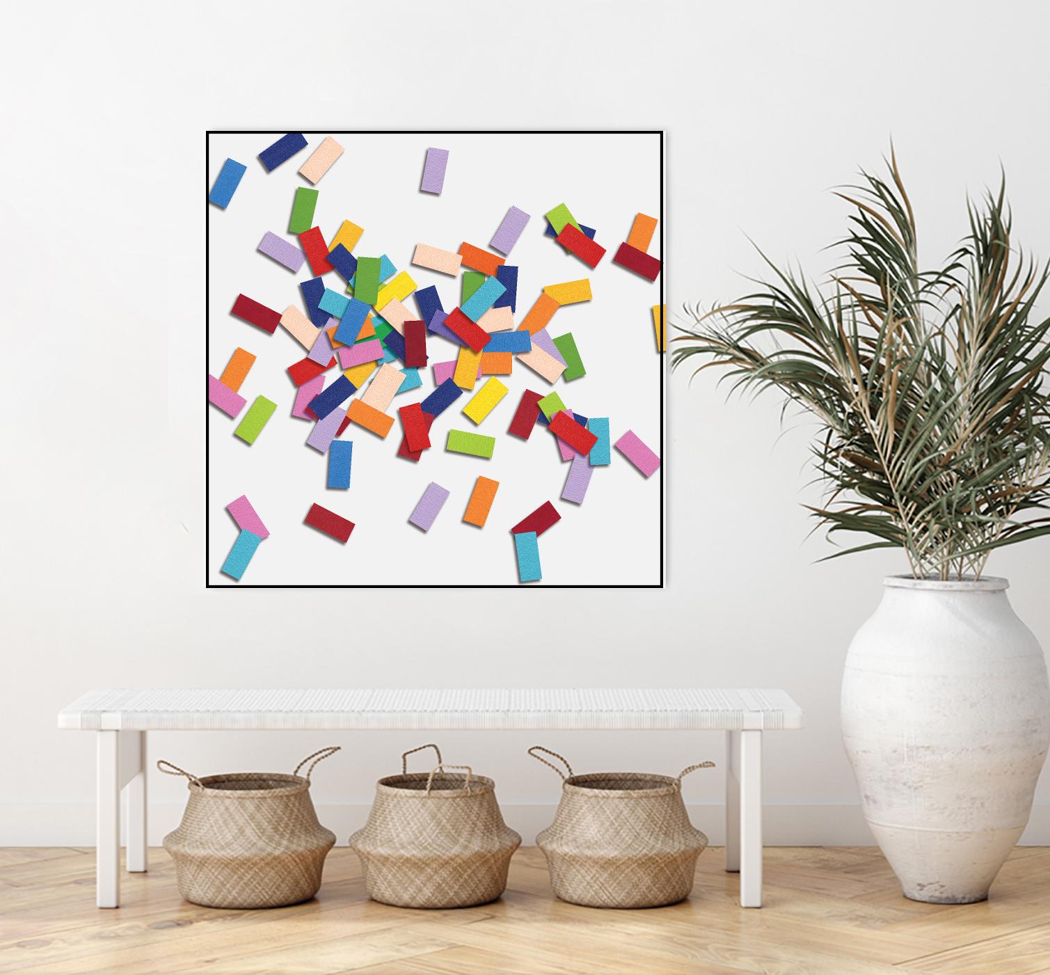 CONFETTI B -blanc by Celine Cimon on GIANT ART - white abstract canadian artist