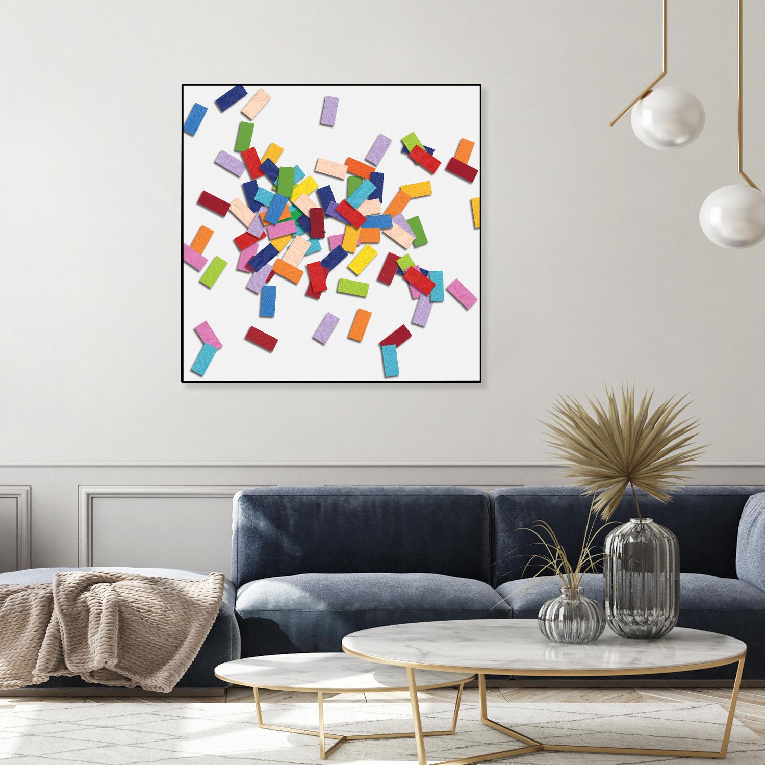 CONFETTI B -blanc by Celine Cimon on GIANT ART - white abstract canadian artist