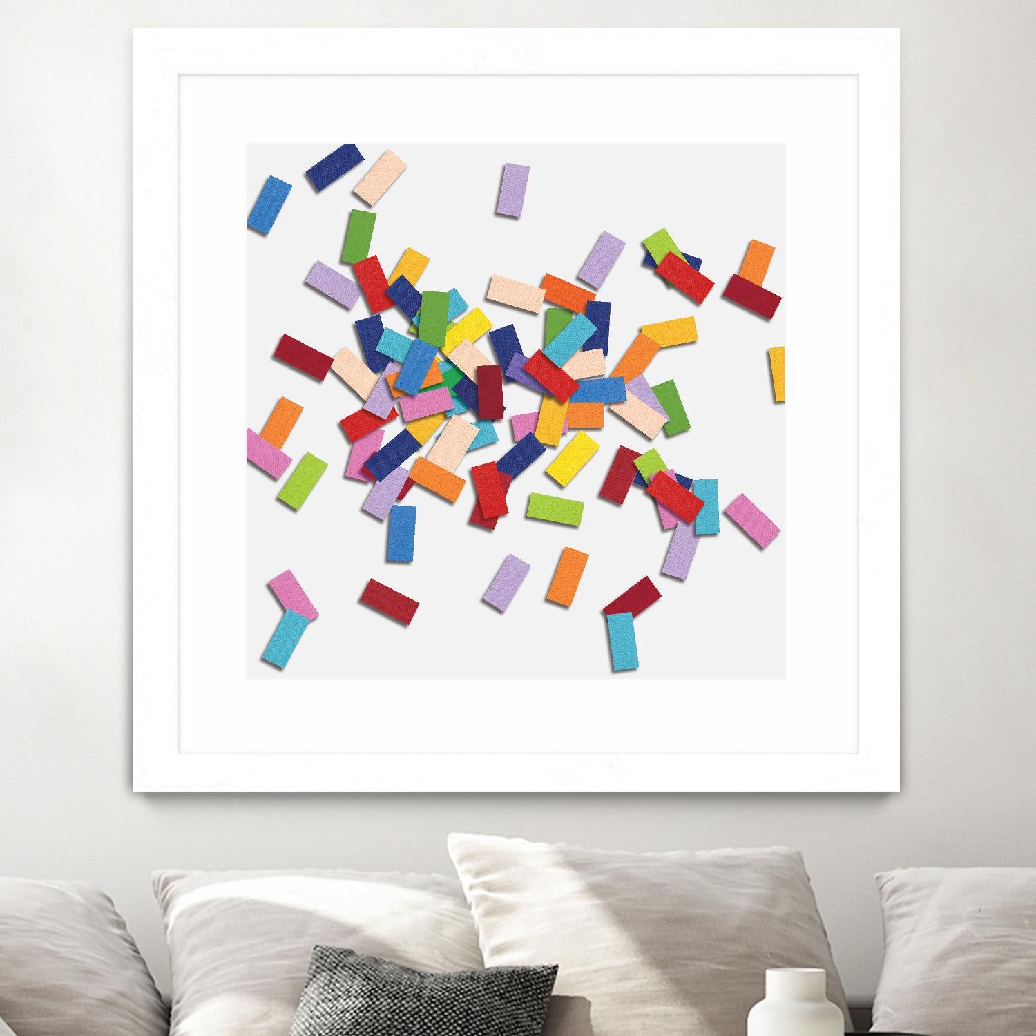 CONFETTI B -blanc by Celine Cimon on GIANT ART - white abstract canadian artist