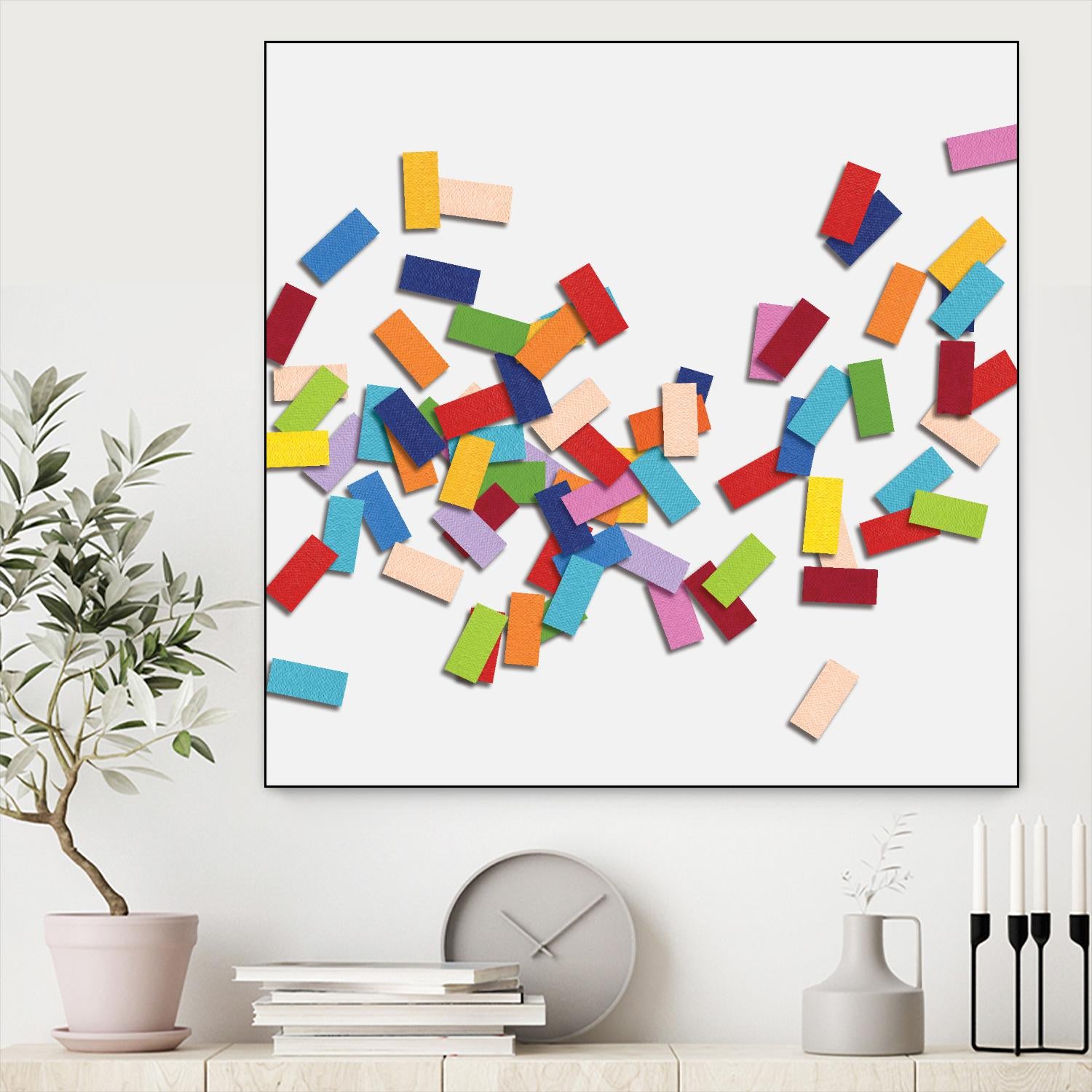 CONFETTI C -blanc by Celine Cimon on GIANT ART - white abstract canadian artist