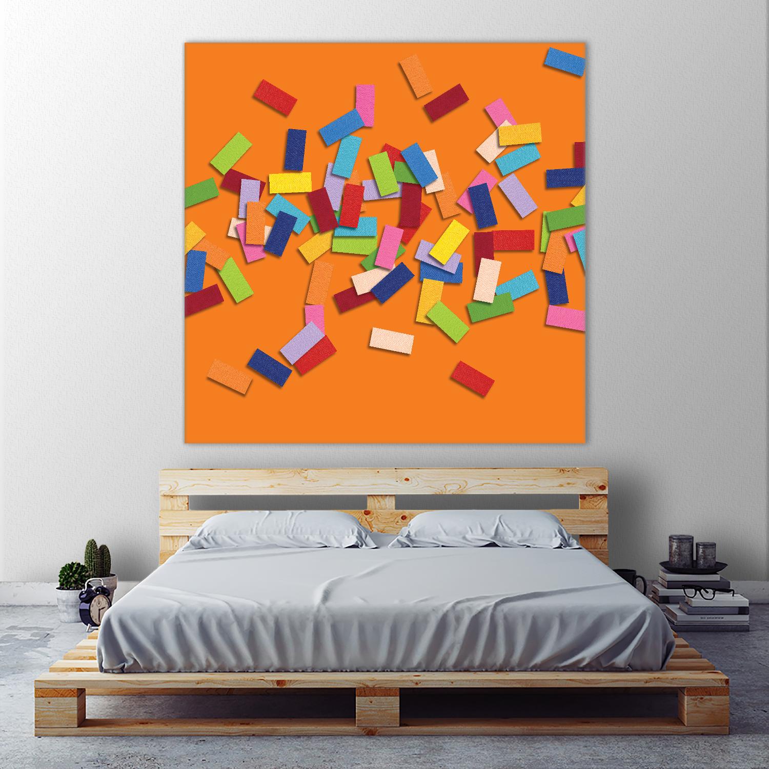 CONFETTI D -orange by Celine Cimon on GIANT ART - orange abstract canadian