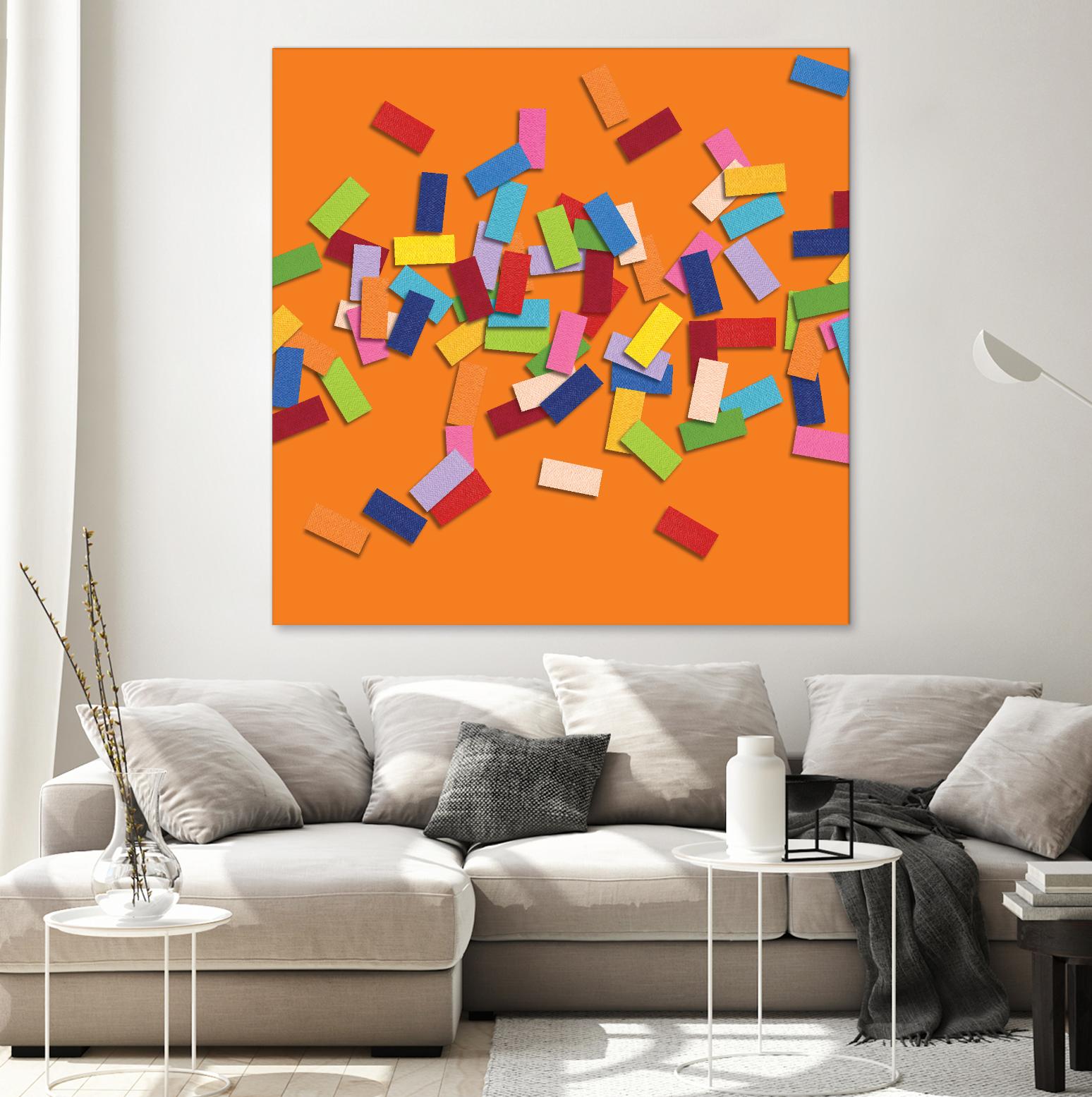 CONFETTI D -orange by Celine Cimon on GIANT ART - orange abstract canadian