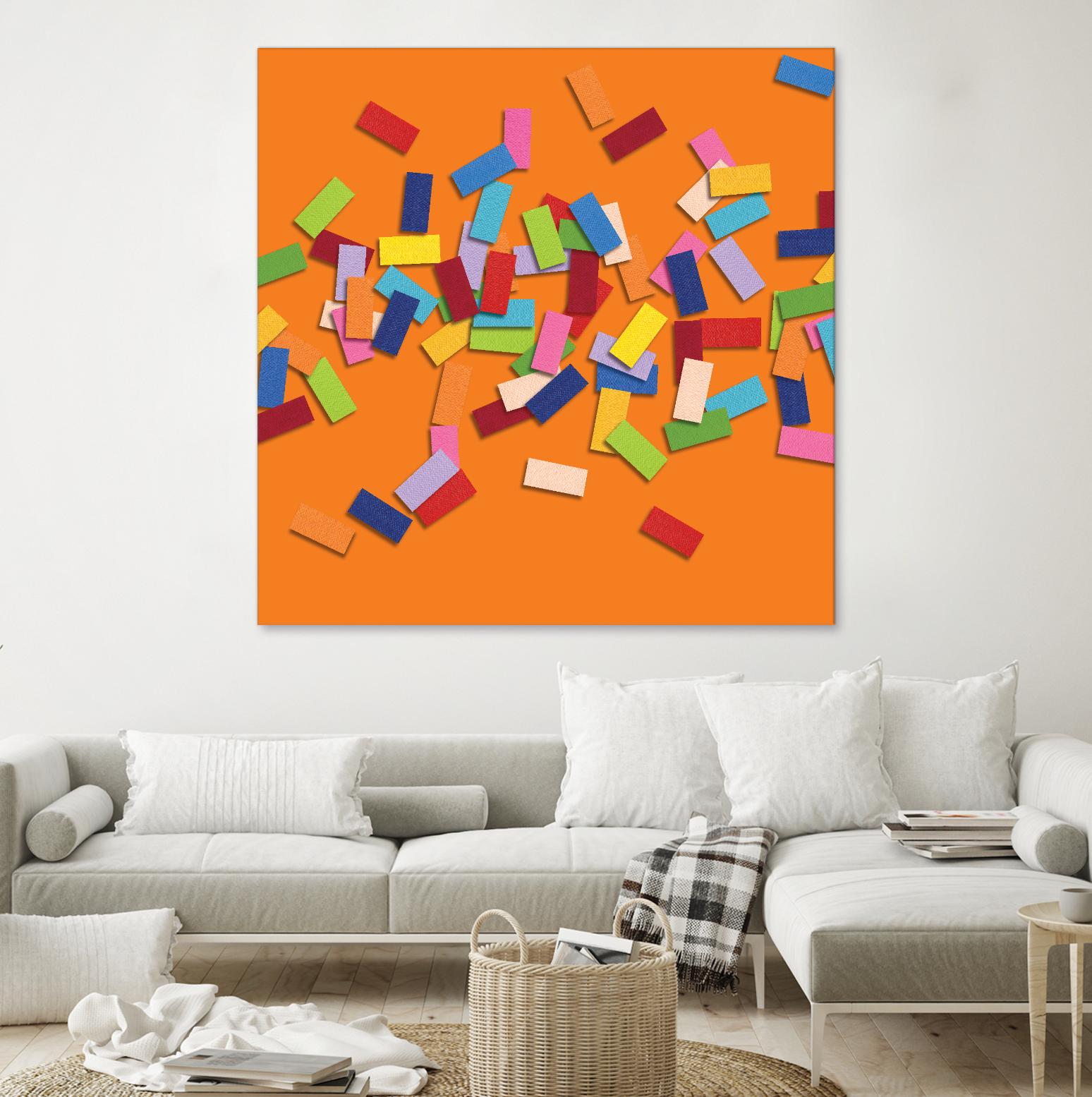 CONFETTI D -orange by Celine Cimon on GIANT ART - orange abstract canadian