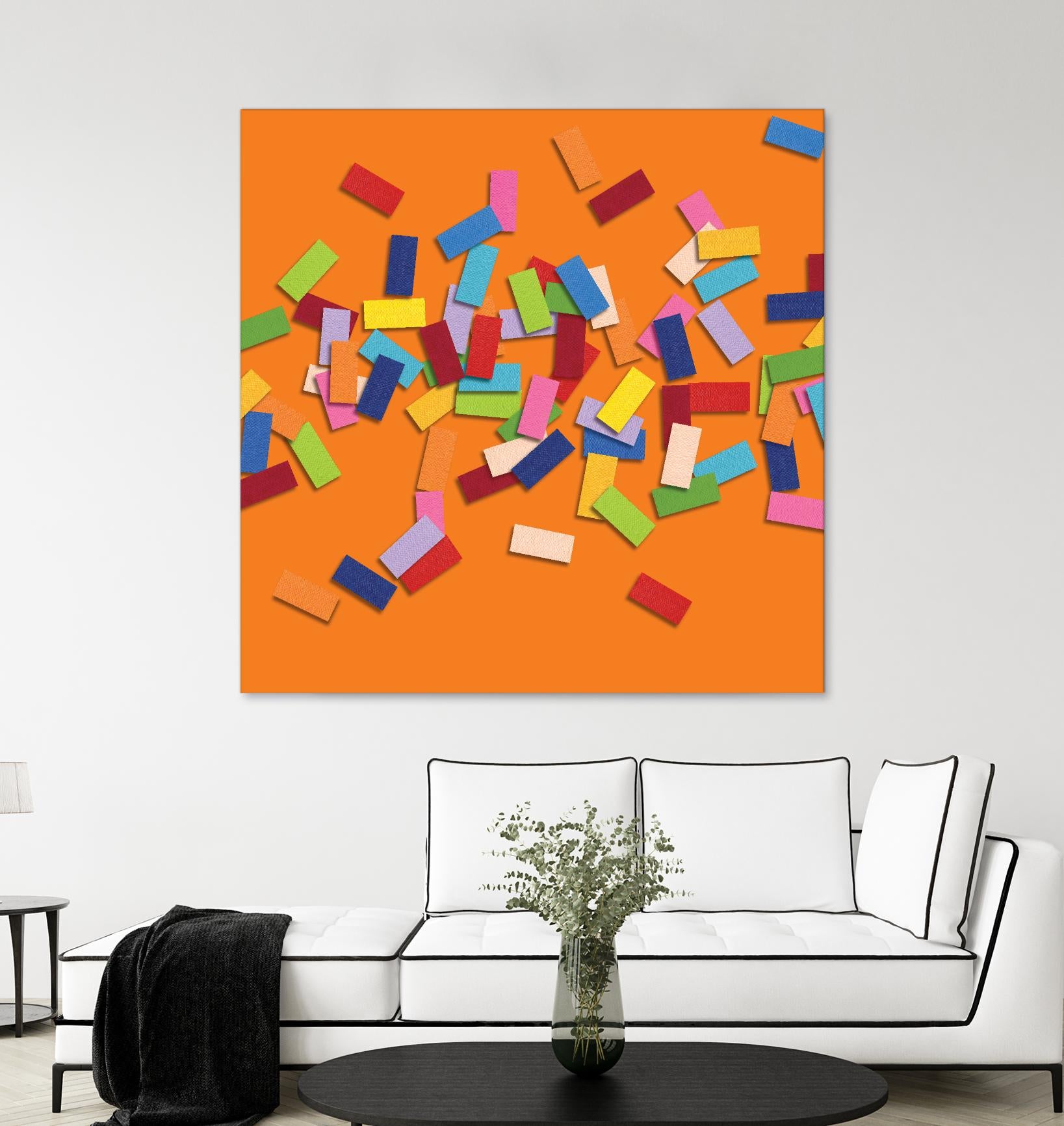 CONFETTI D -orange by Celine Cimon on GIANT ART - orange abstract canadian