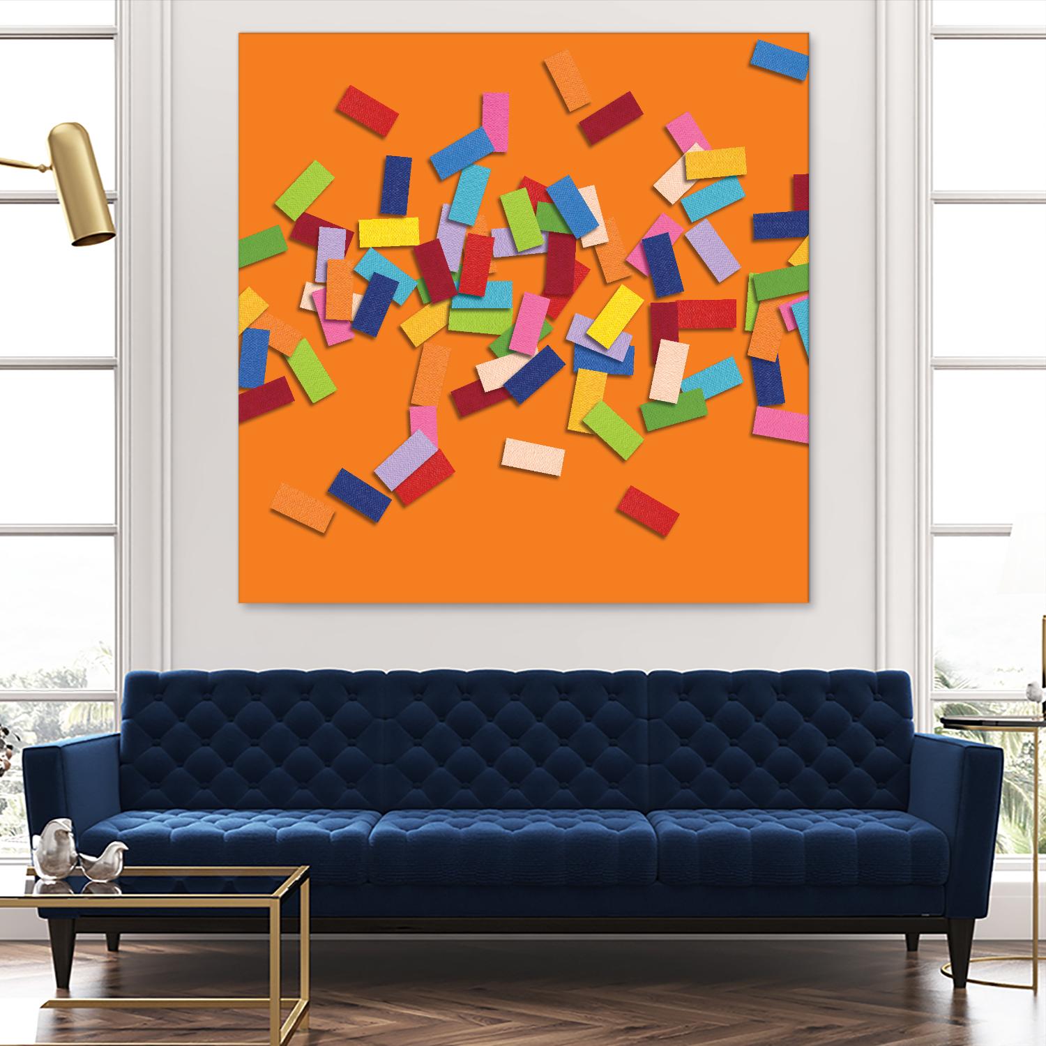 CONFETTI D -orange by Celine Cimon on GIANT ART - orange abstract canadian